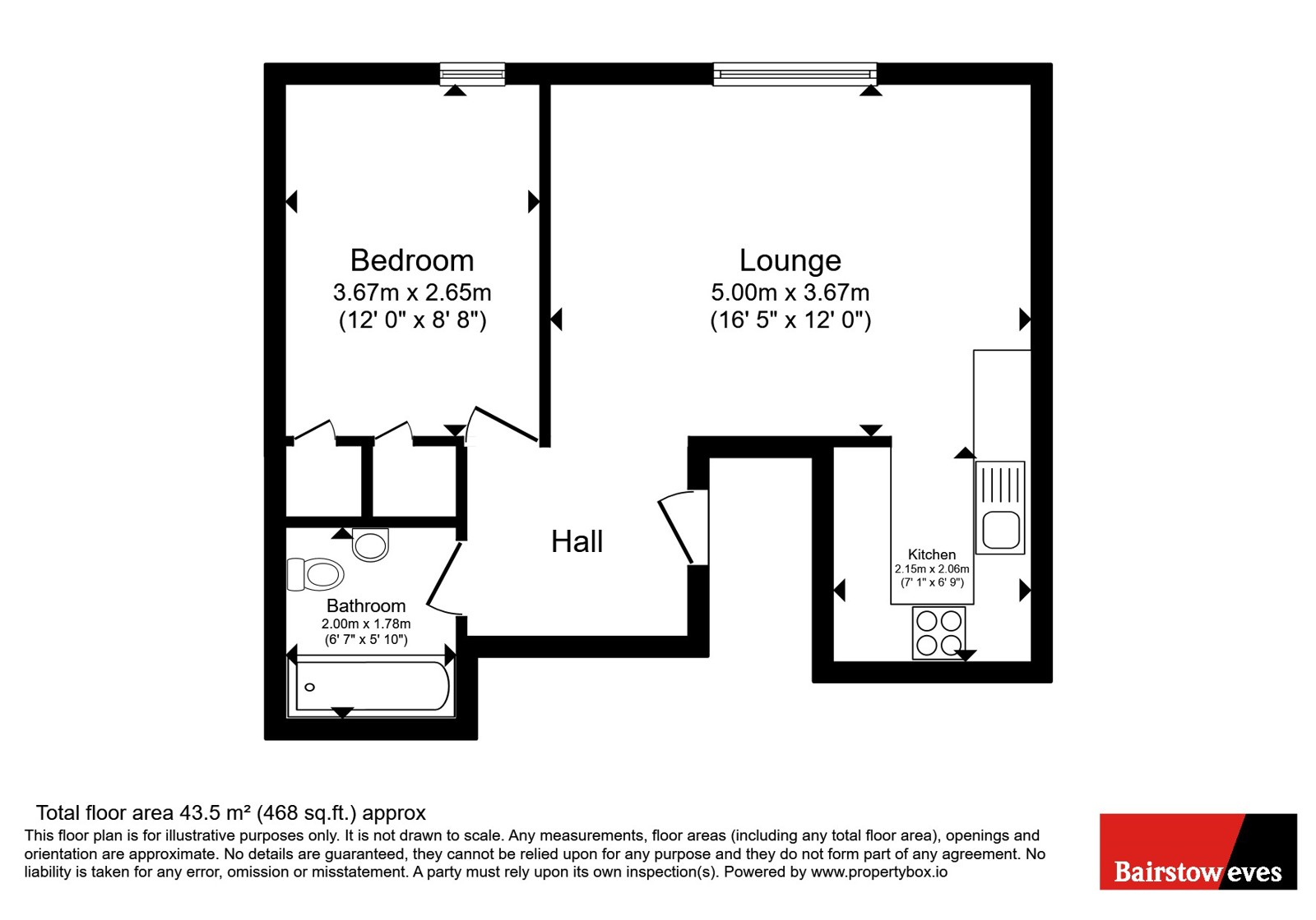 Flat 6, Badgers Court, 151, Forest Road, London floorplan