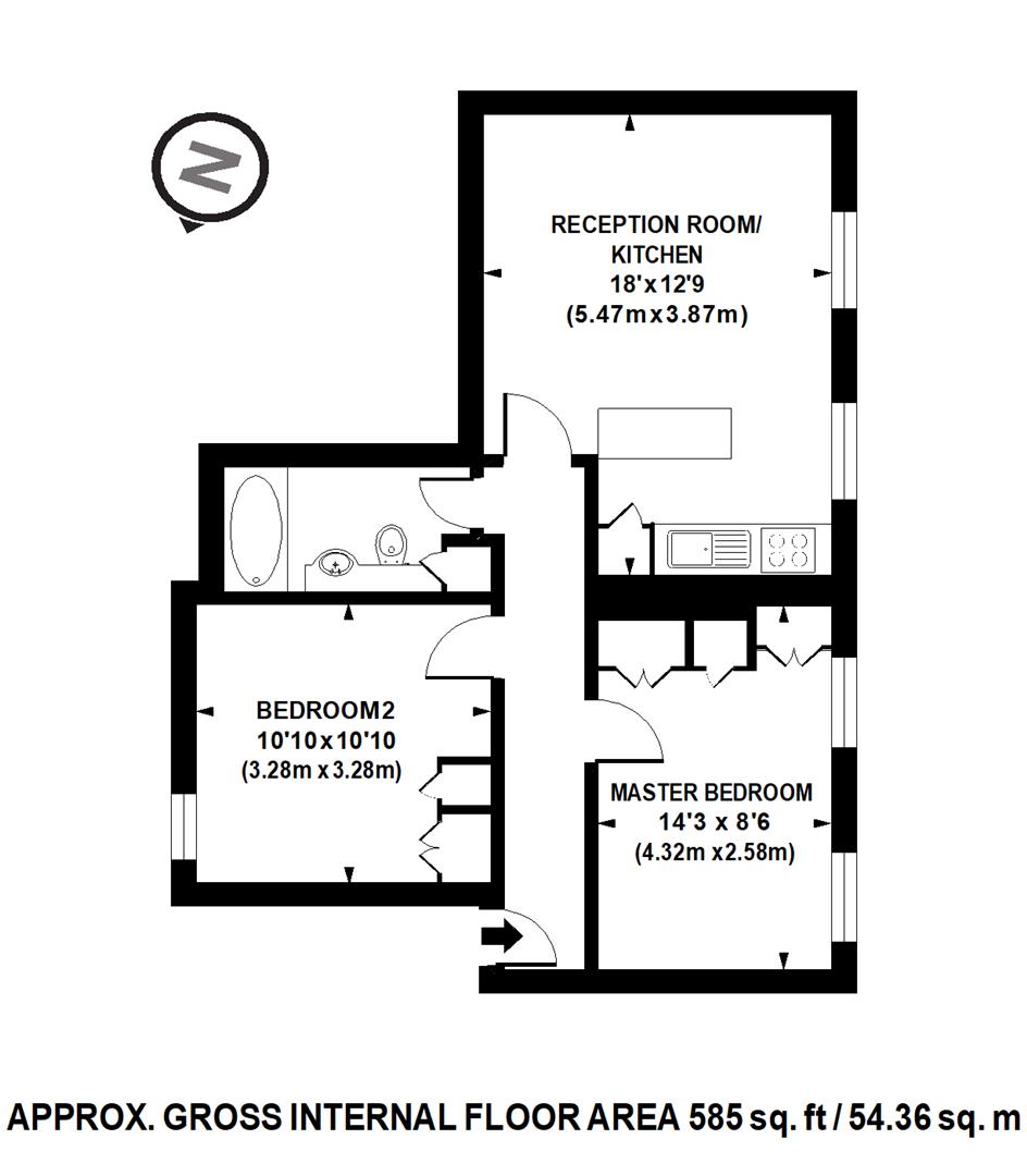 2 Bedrooms Flat to rent in Cloudesley Road, London N1