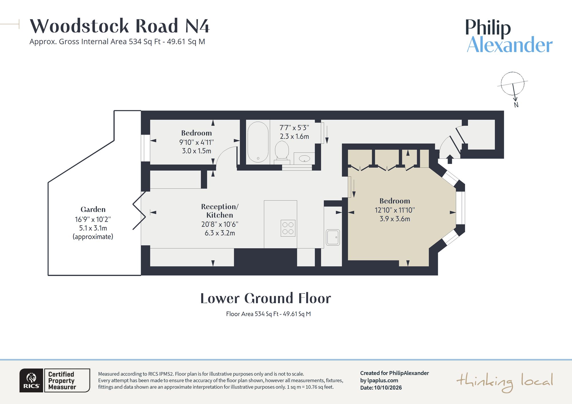 61a Woodstock Road, London floorplan