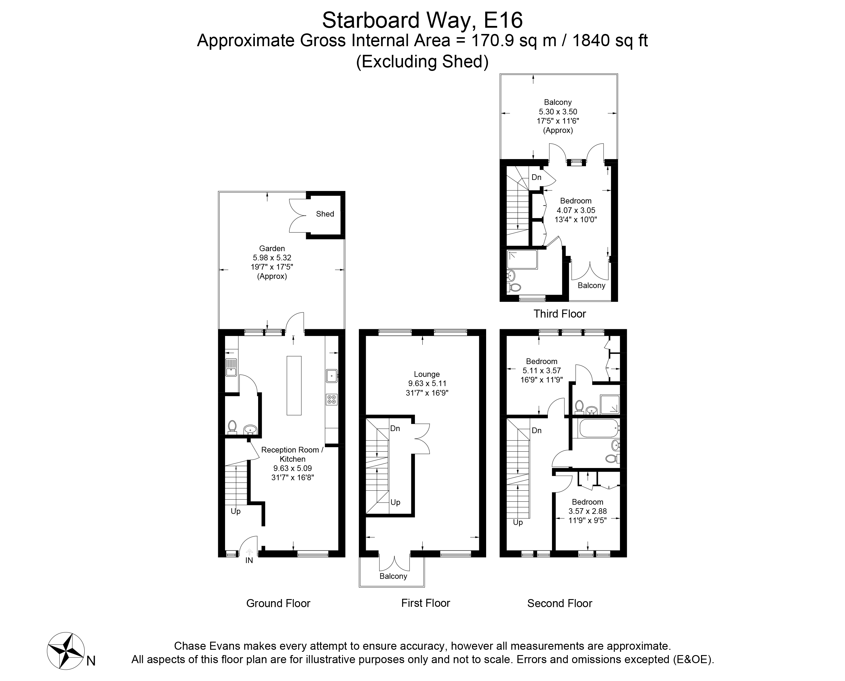 3 Bedrooms Terraced house to rent in Starboard Way, Royal Wharf, London E16