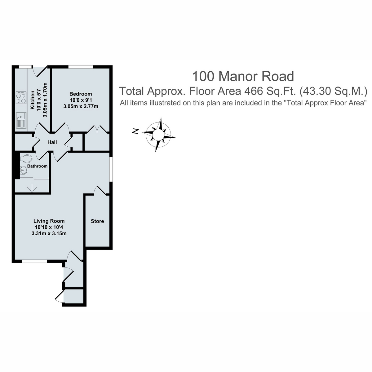 100, Manor Road, Witney floorplan