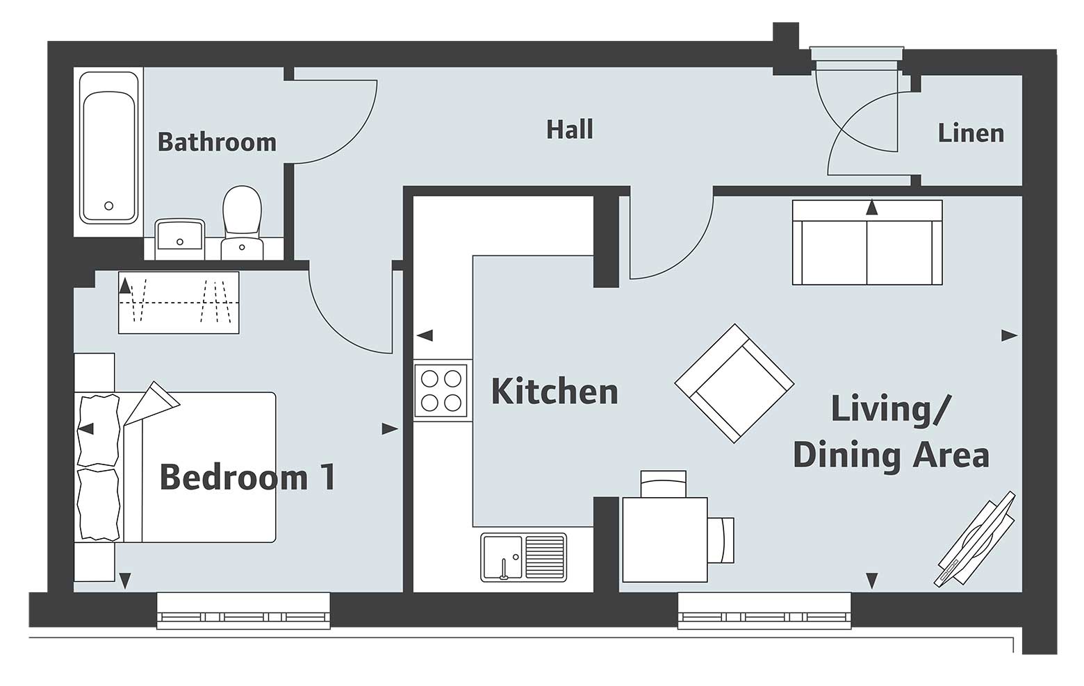 1 Bedrooms Flat for sale in 