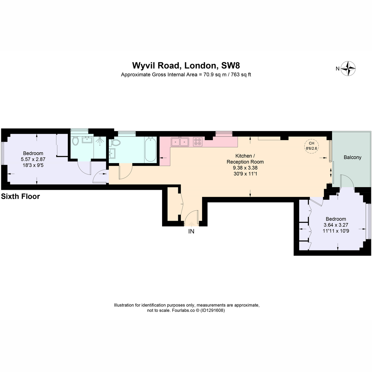 Flat Flat 21, 22a, Wyvil Road, London floorplan