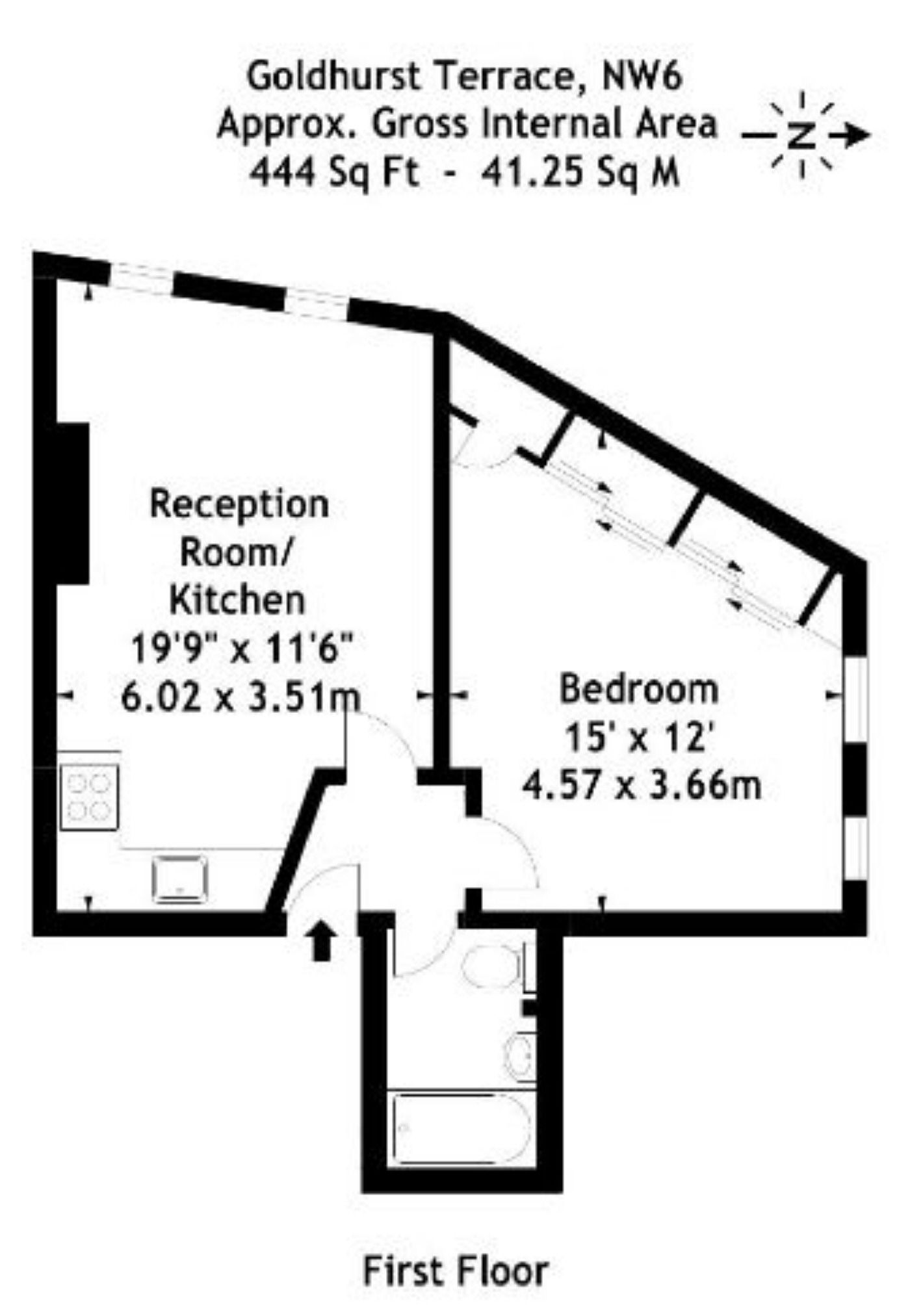 1 Bedrooms Flat to rent in Goldhurst Terrace, South Hampstead, London NW6