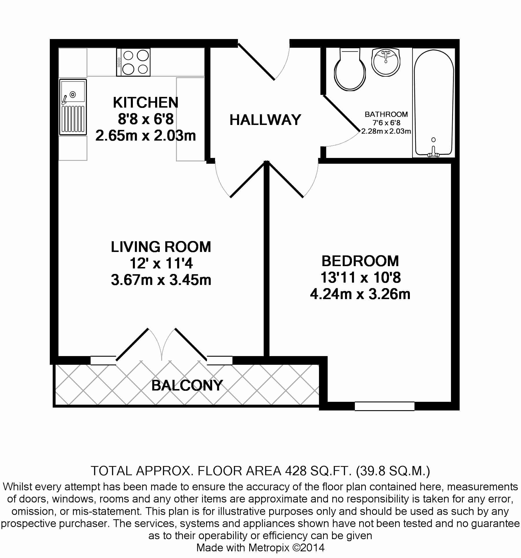 1 Bedrooms Flat to rent in Stoke Gardens, Slough SL1