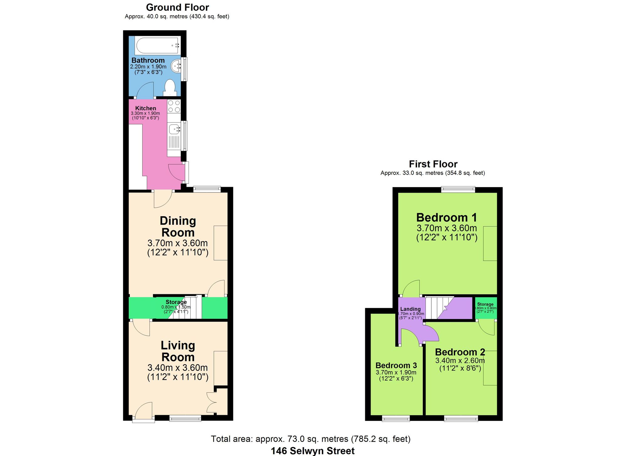 146 Selwyn Street, Chesterfield floorplan