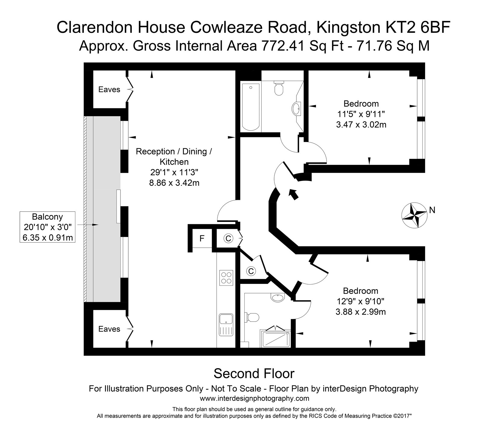 2 Bedrooms Flat for sale in Cowleaze Road, Kingston KT2