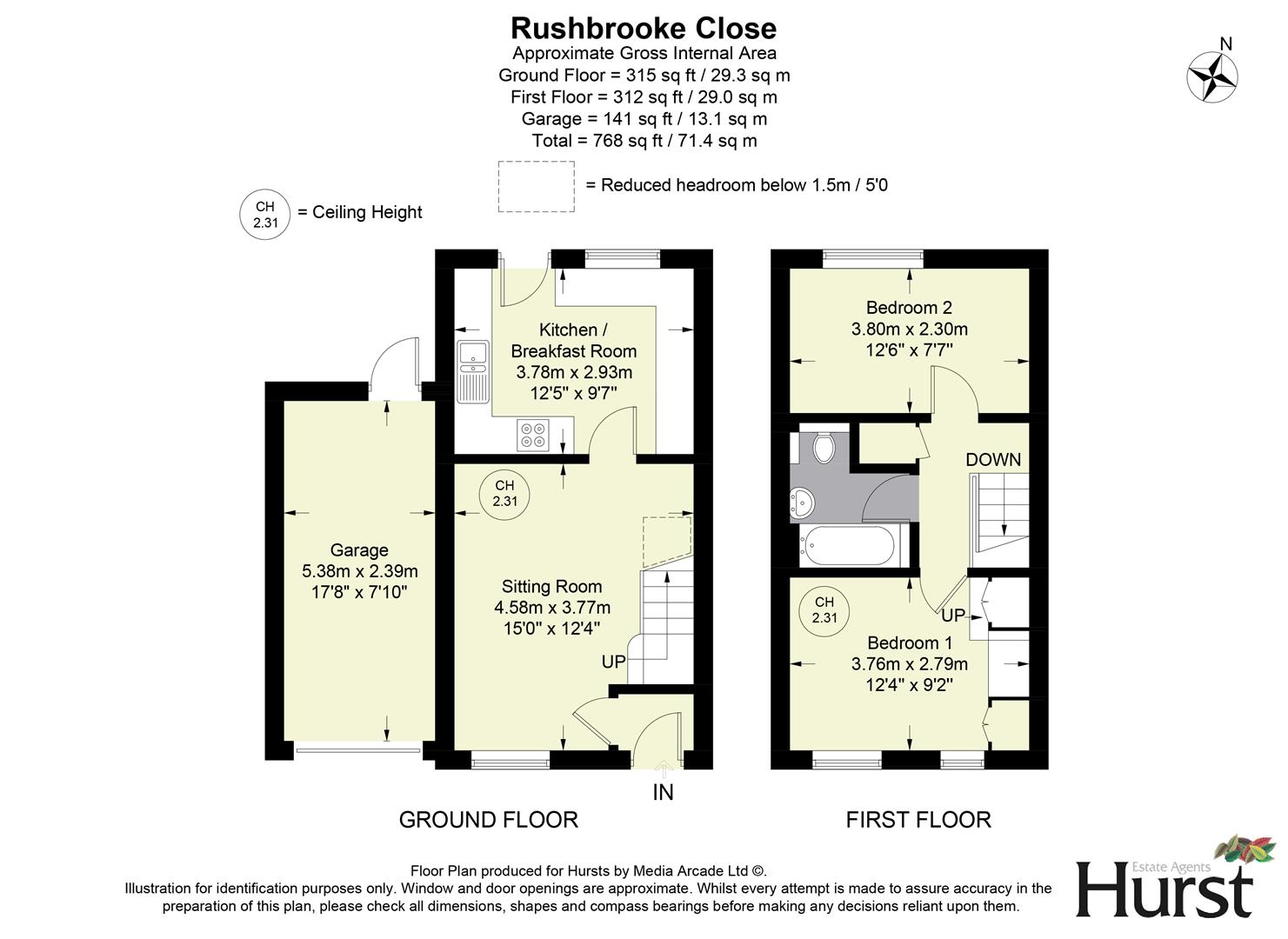22, Rushbrooke Close, High Wycombe floorplan