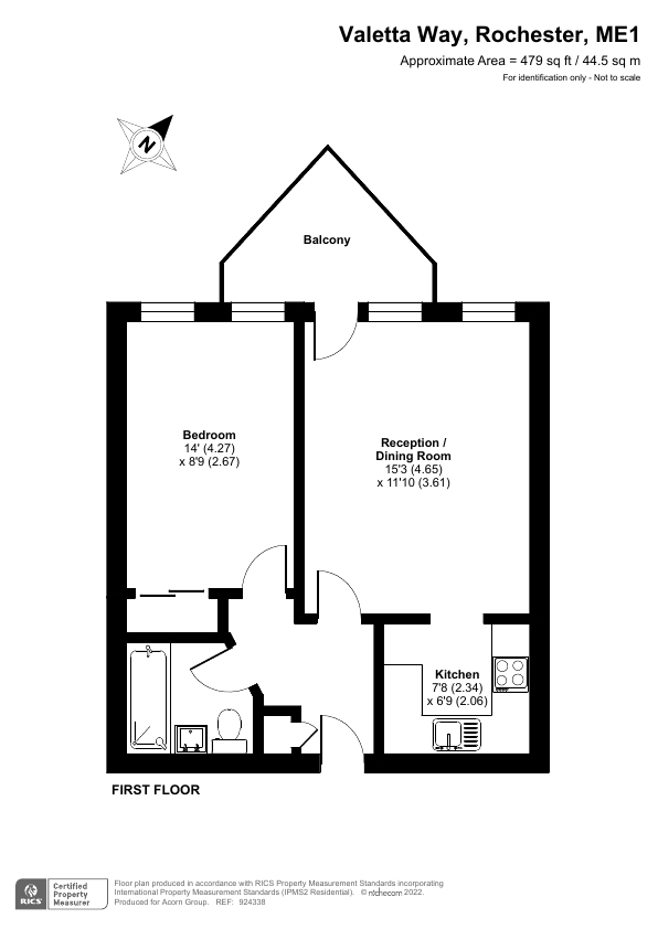 Flat 39 Bridge House,, Valetta Way, Rochester floorplan