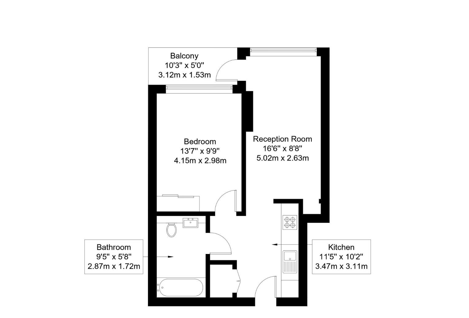 3 Park Lane, Wembley floorplan