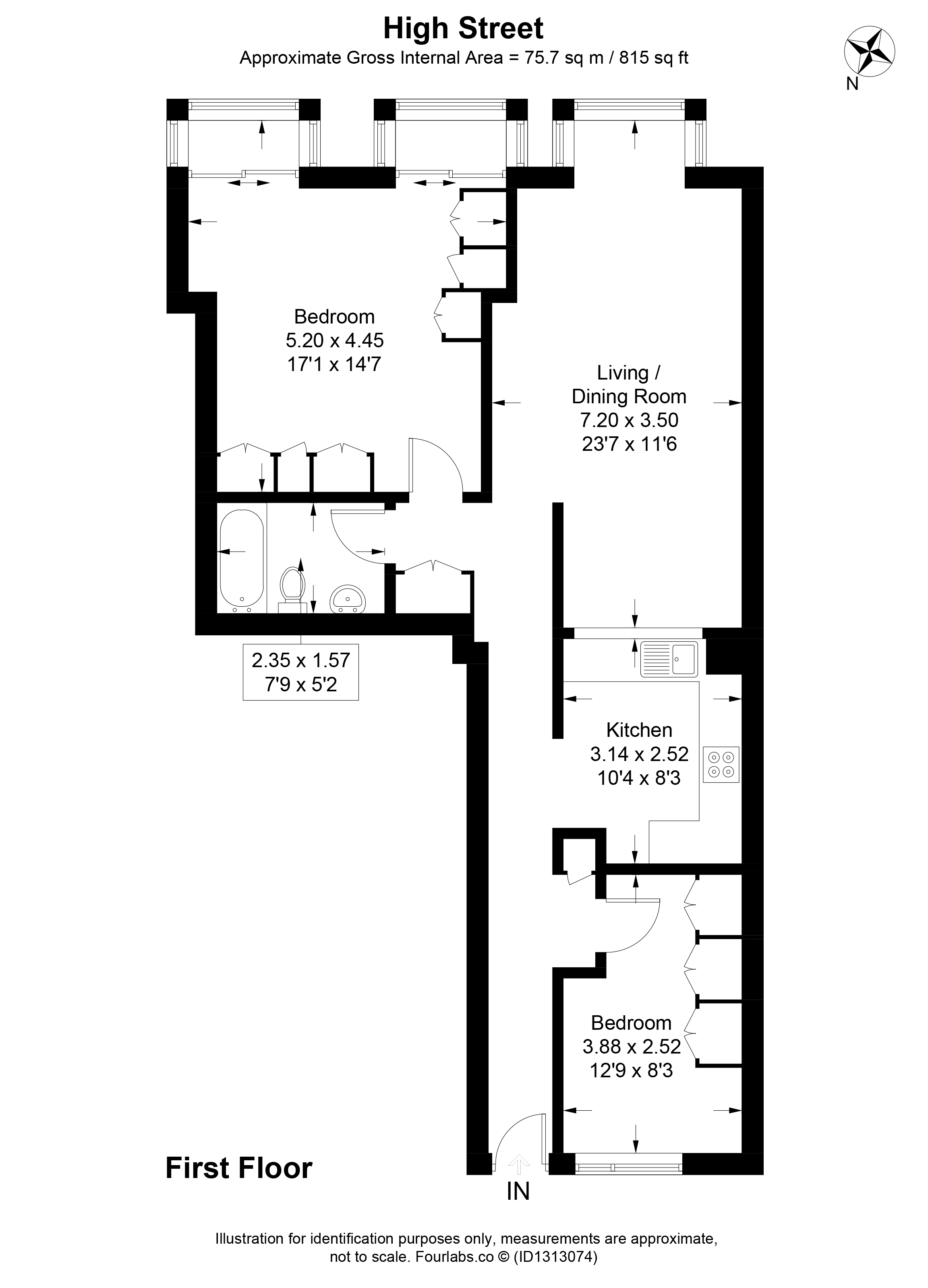 Flat 5, 15-27,, High Street, Sutton floorplan
