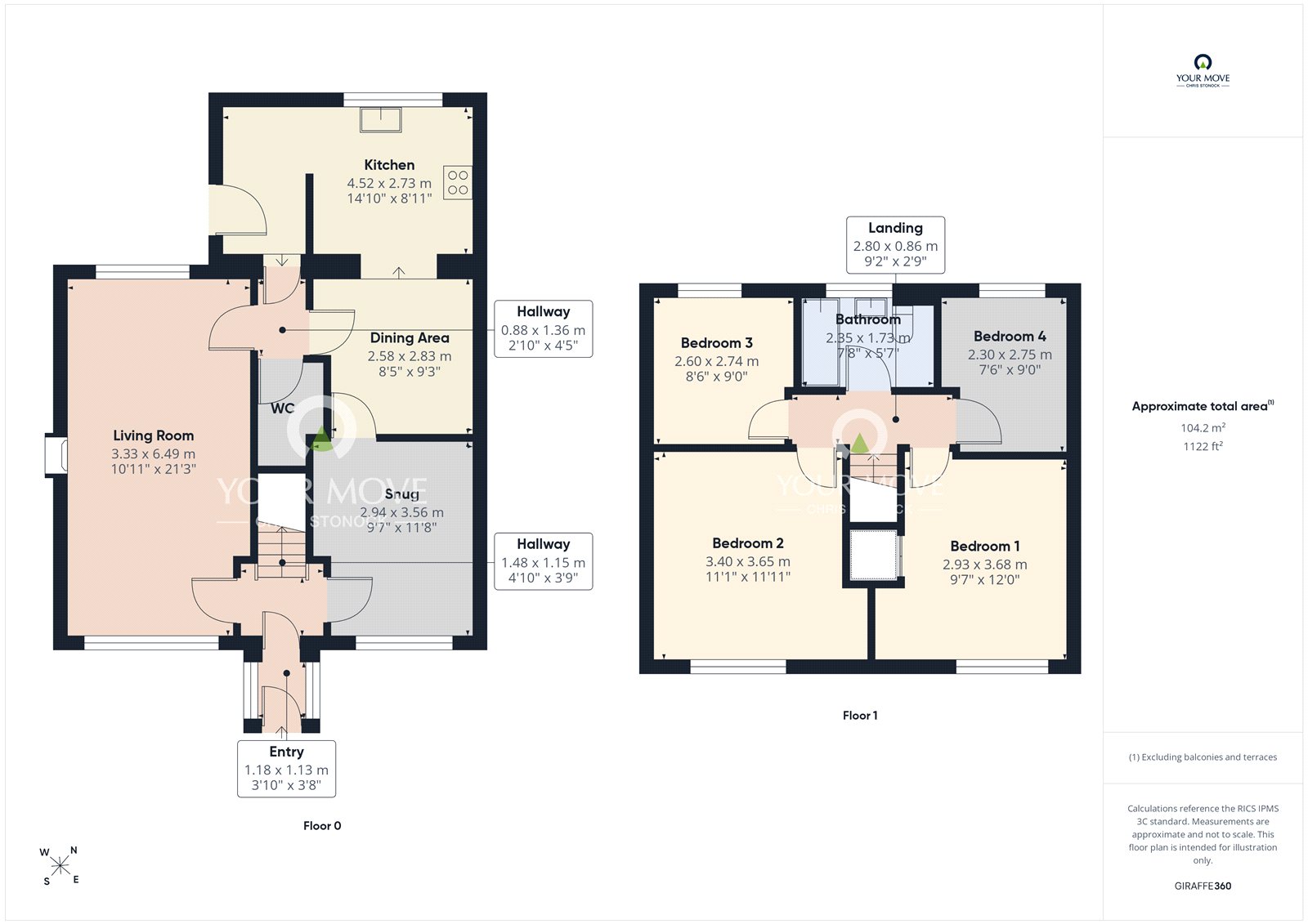 4, Horncliffe Walk, Tyne and Wear floorplan