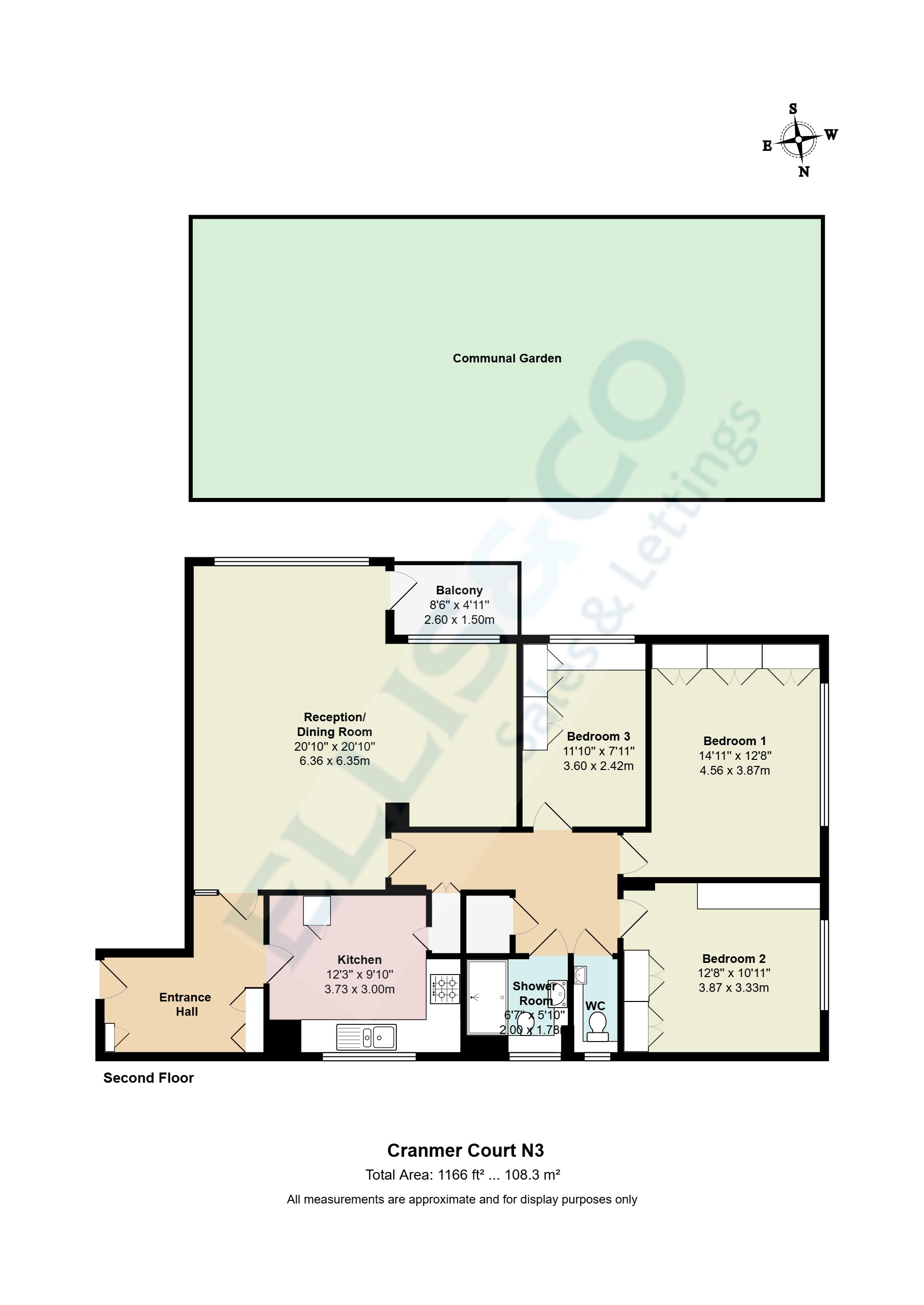 Flat 9, Cranmer Court,, Wickliffe Avenue, Finchley floorplan