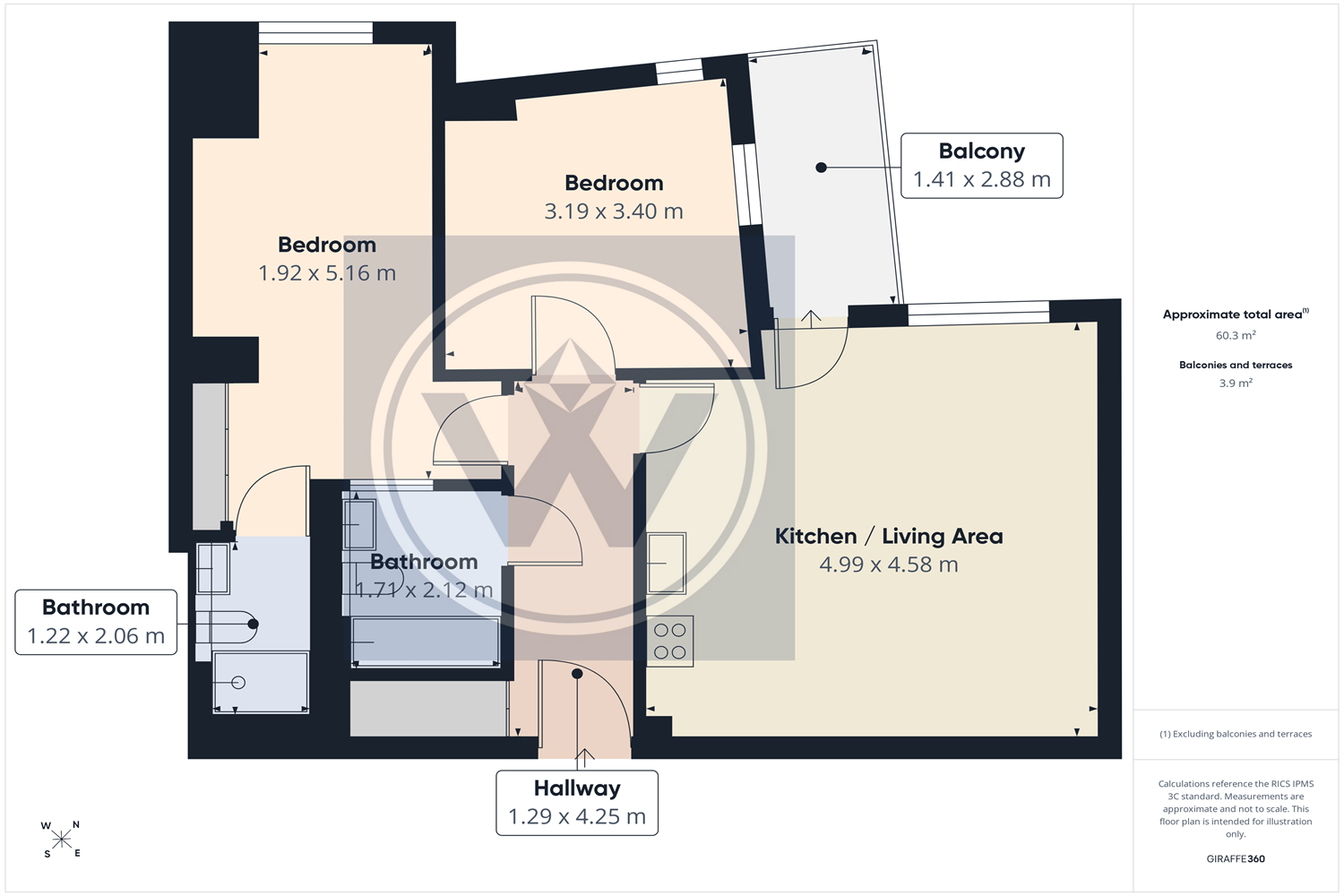 122, Flat 603, High Street, Manchester floorplan
