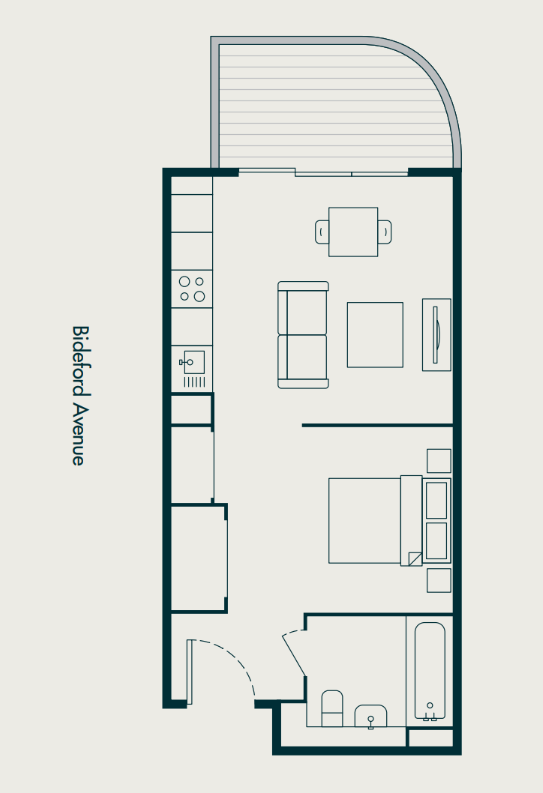 1310, Wiltern Building, Dawlish Avenue East, Perivale floorplan