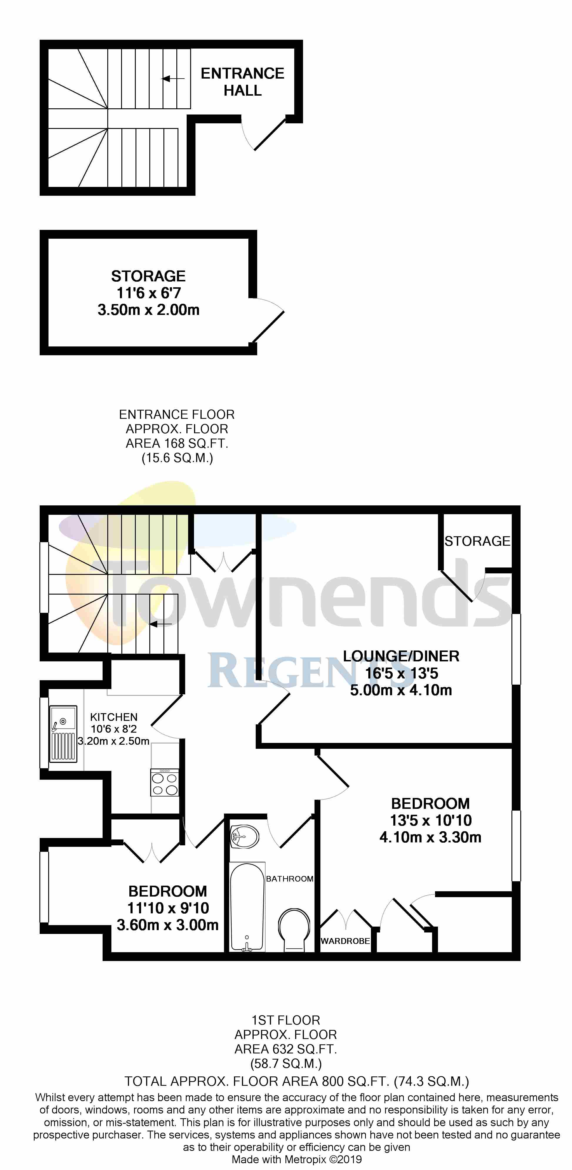 2 Bedrooms Flat for sale in Station Road, Addlestone, Surrey KT15