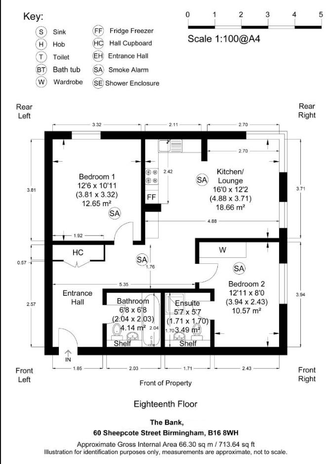 155, The Bank Tower 1, Birmingham floorplan