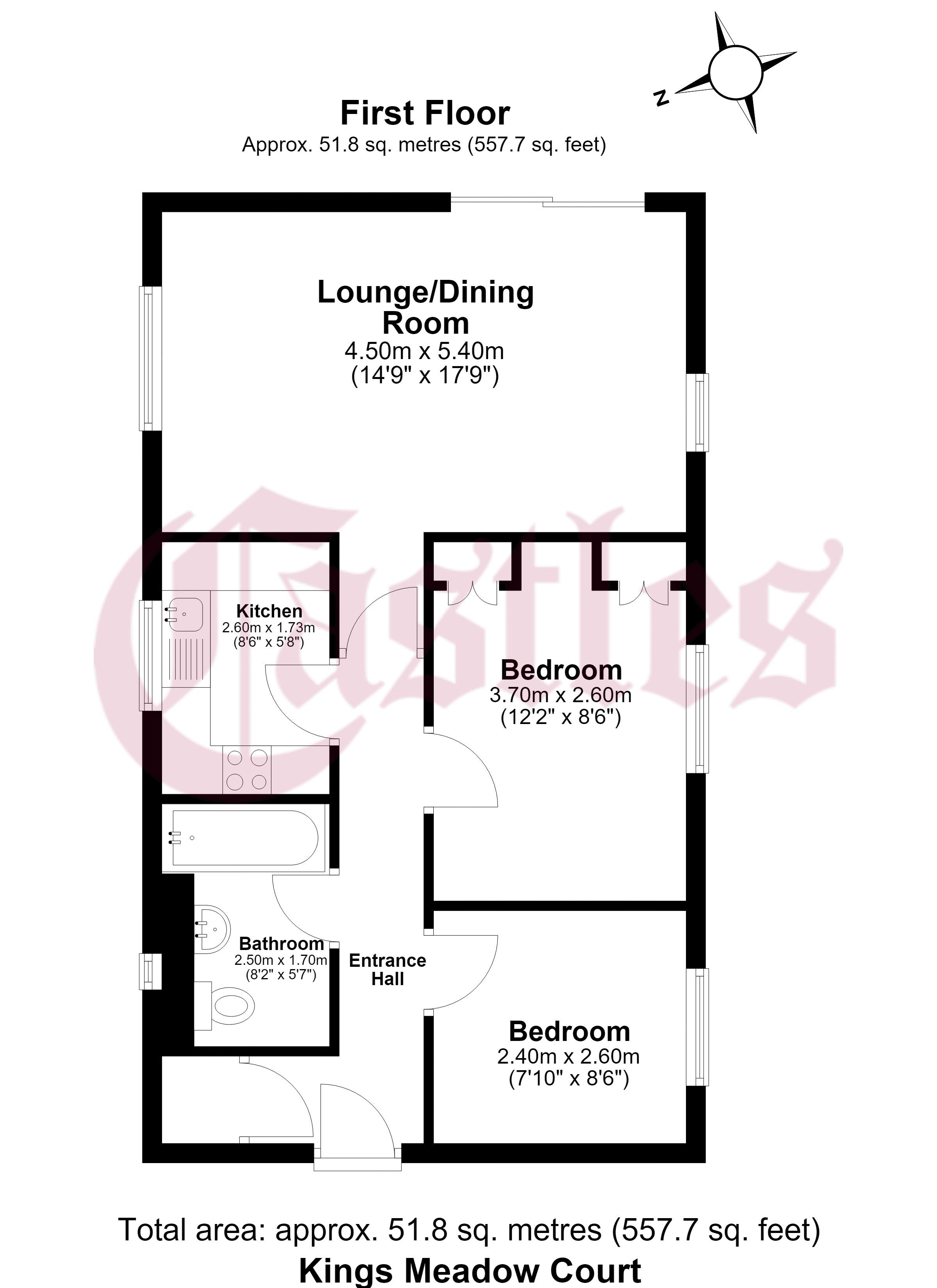 Flat 4, Kings Meadow Court, Waltham Abbey floorplan