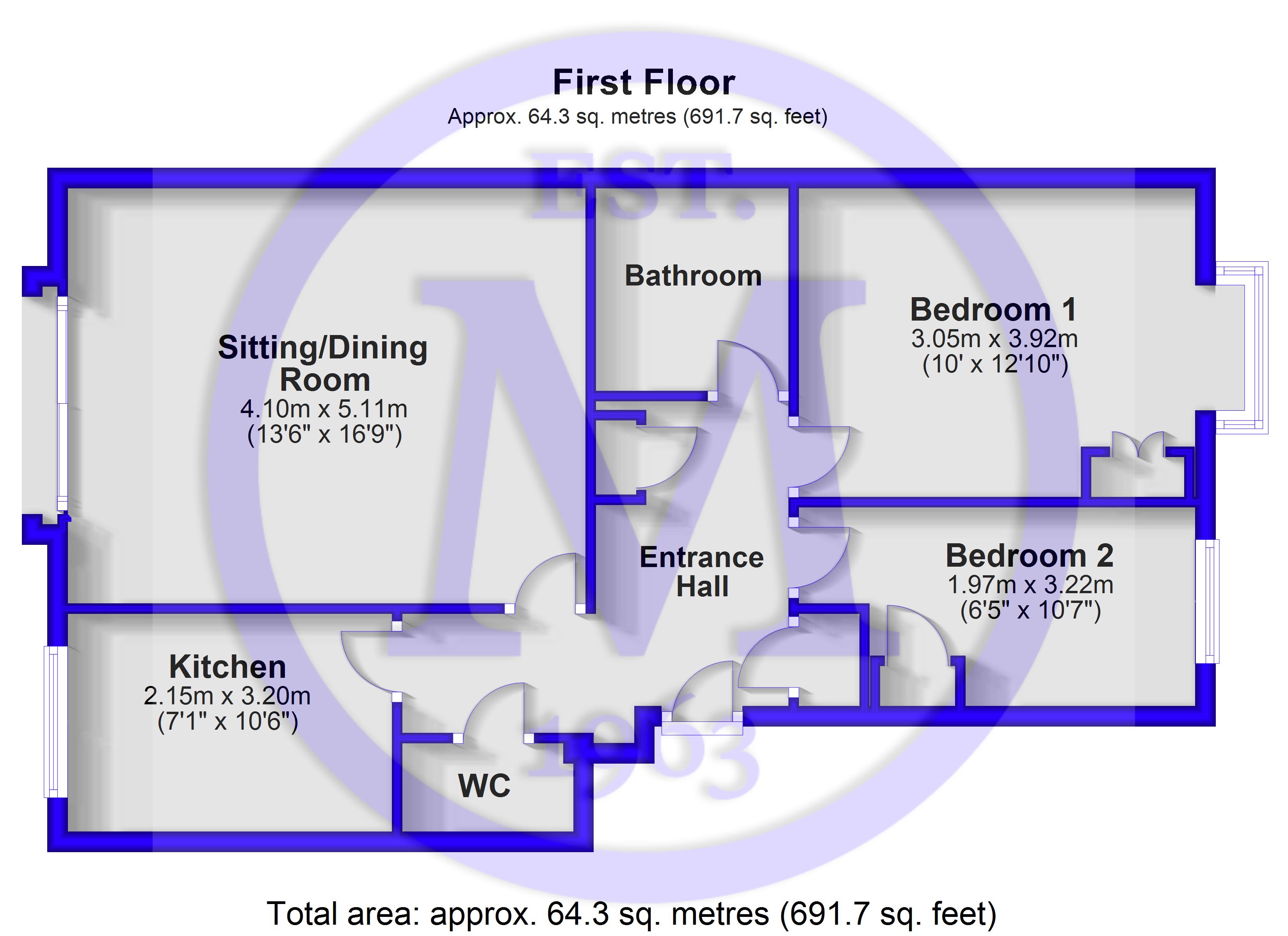 Flat 14,, Elm Court, New Milton floorplan