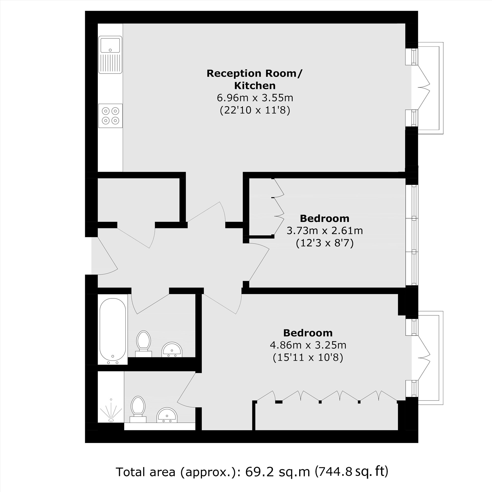 Flat 3, Regent House, 1-6, Pratt Mews, London floorplan