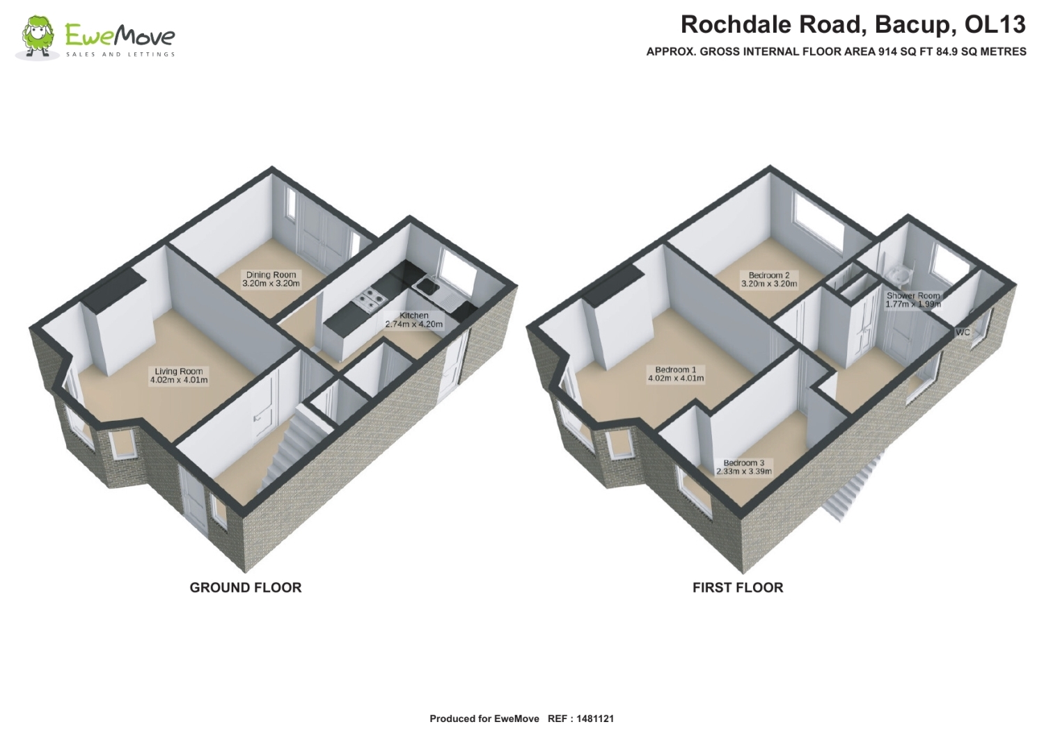 316, Rochdale Road, Bacup floorplan