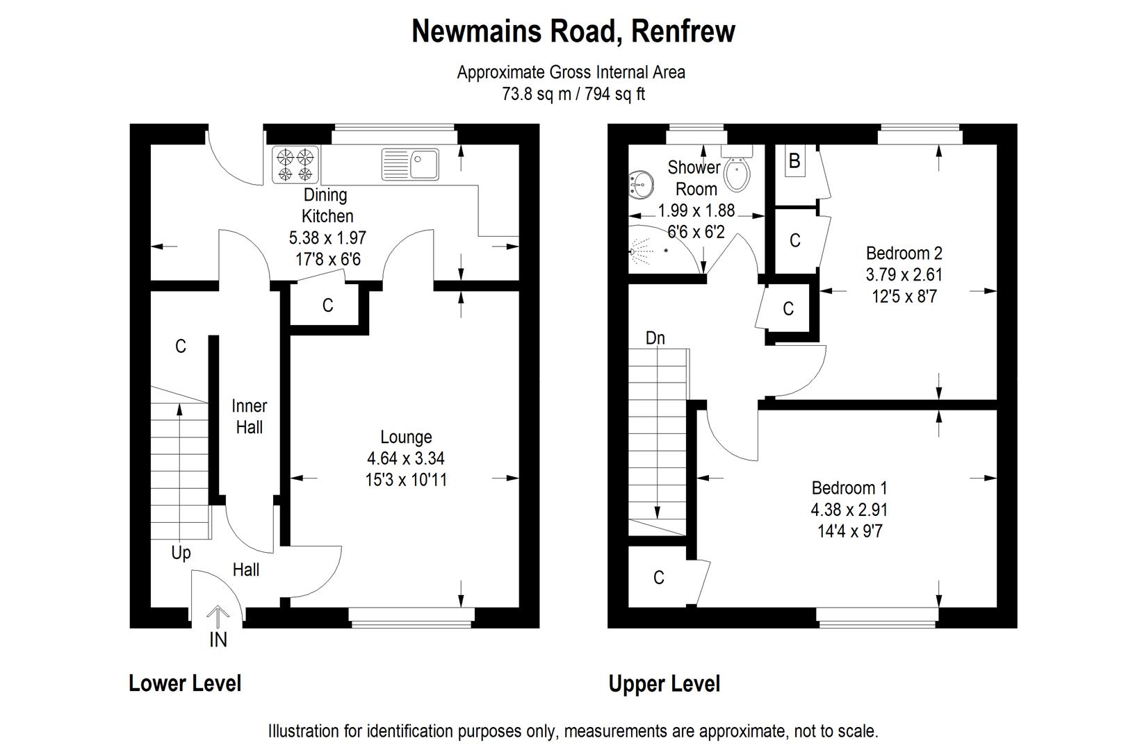 Newmains Road, Renfrew PA4, 2 bedroom terraced house for sale