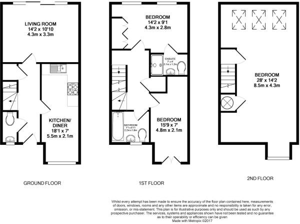 3 Bedrooms Terraced house for sale in Woking, Surrey GU22