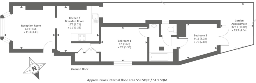 2 Bedrooms Maisonette for sale in Victoria Road, New Barnet, Herts EN4