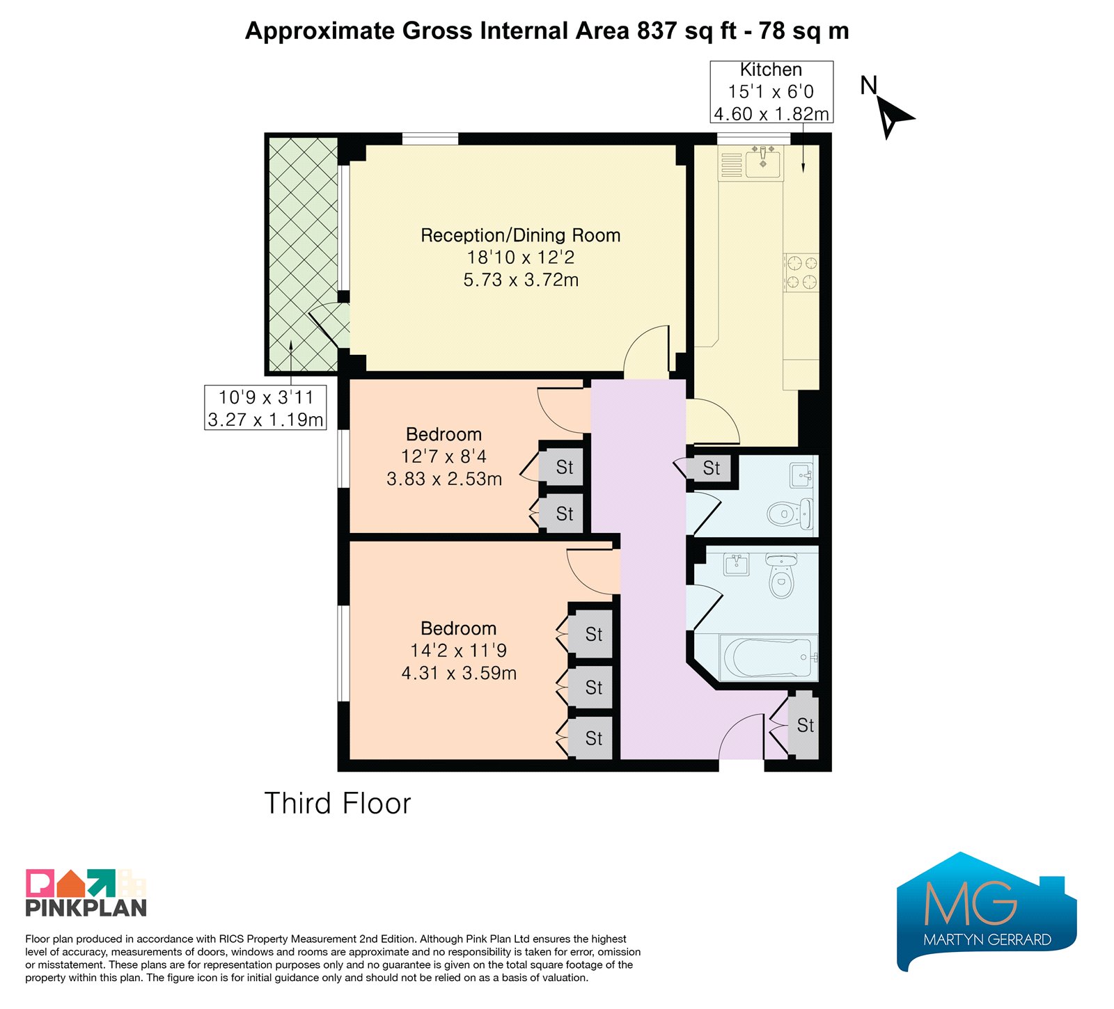 Flat 13, Byron Court,, Fairfax Road, London floorplan