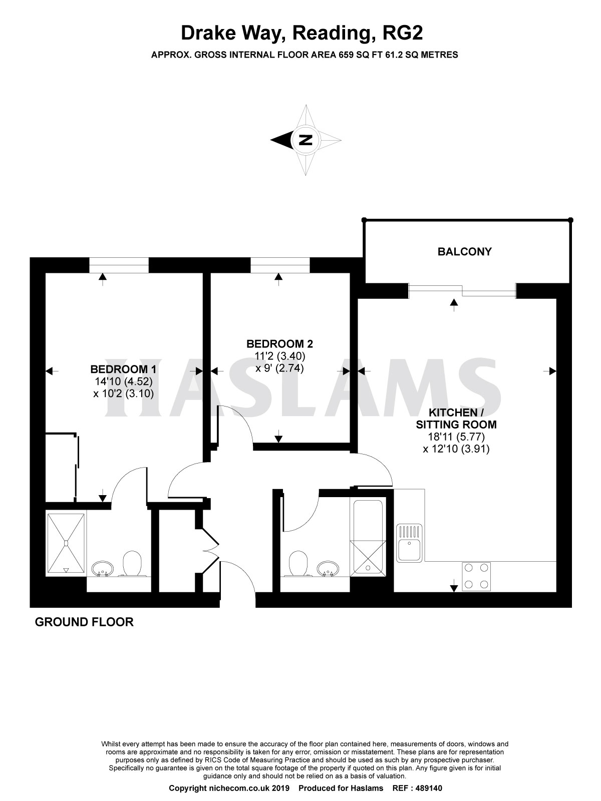 2 Bedrooms Flat for sale in Nightingale House, Drake Way, Reading RG2