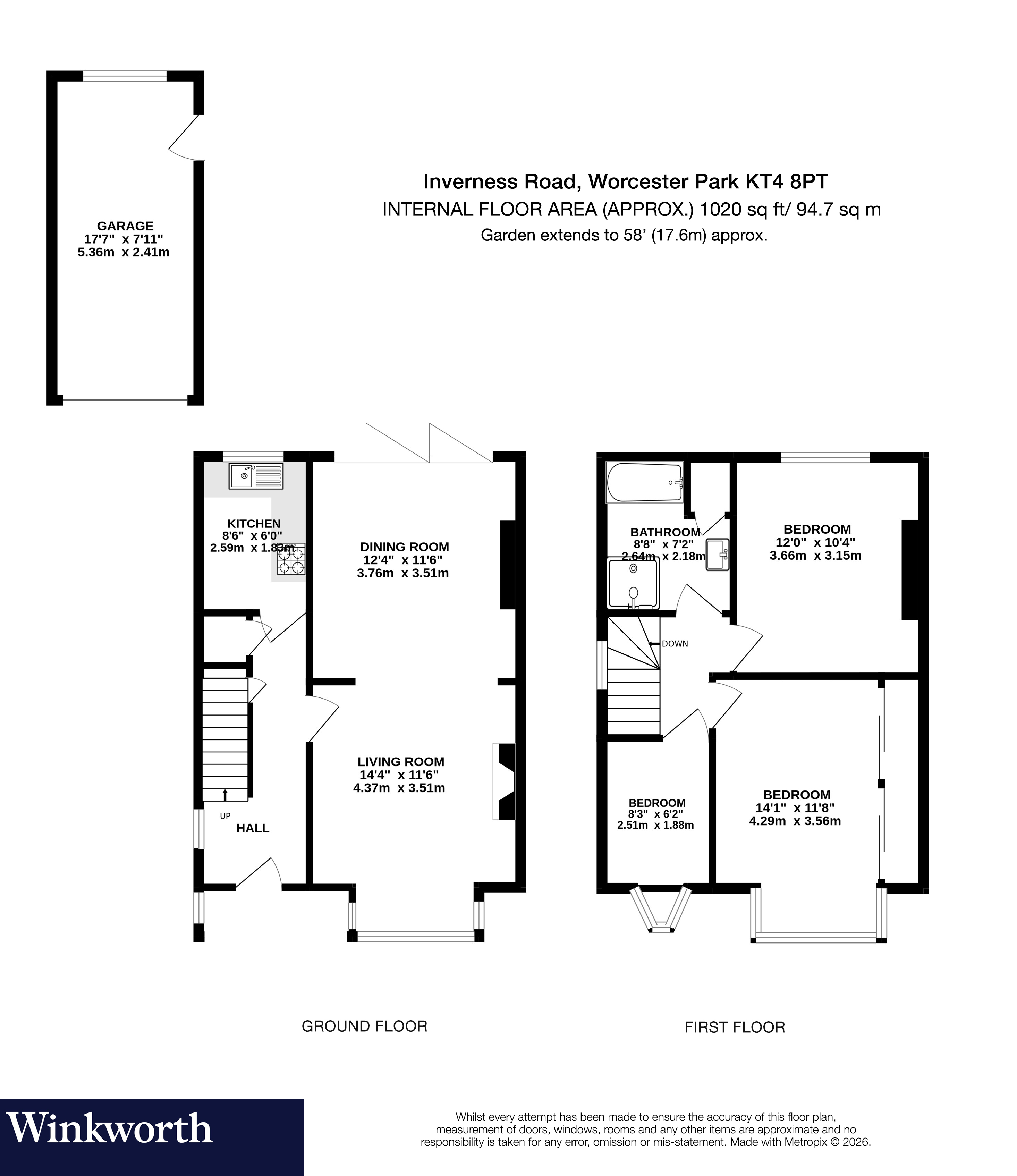 12A,, Inverness Road, Worcester Park floorplan