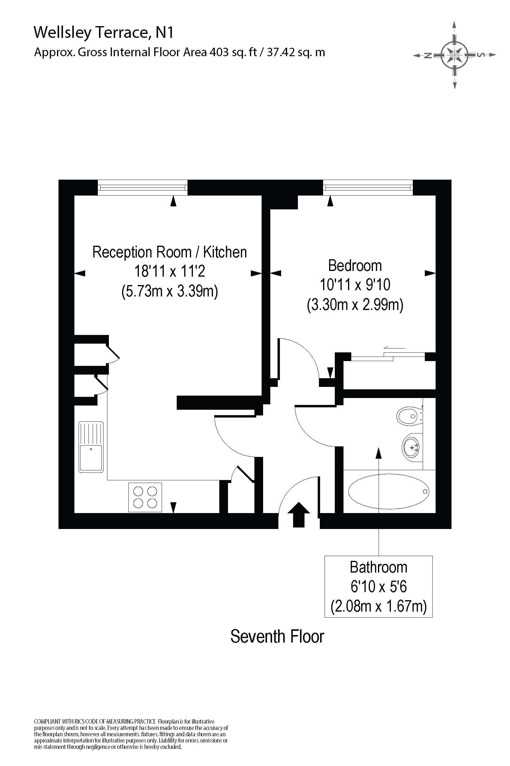 1 Bedrooms Flat for sale in Wellesley Terrace, London N1