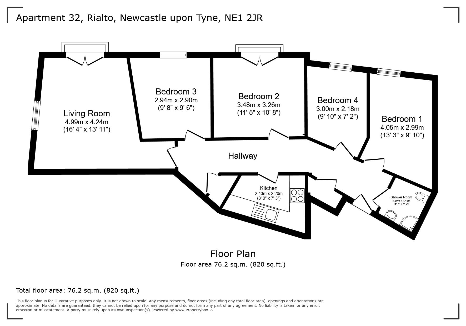 32 Rialto, Melbourne Street, Newcastle Upon Tyne floorplan