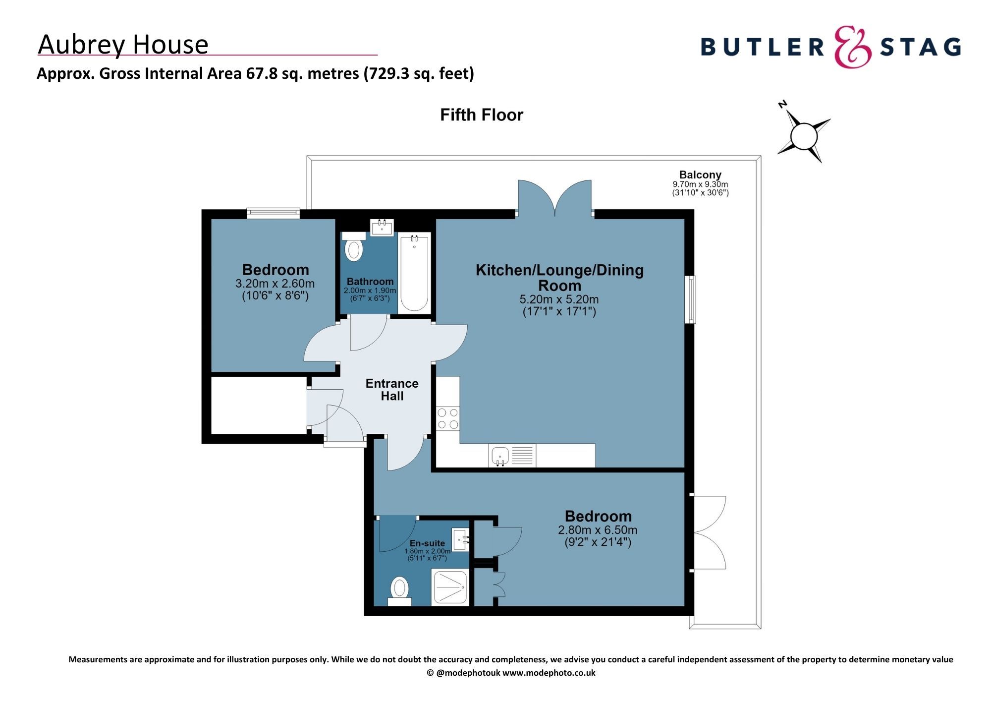 Flat 13, Aubrey House 165H High Road, Loughton floorplan