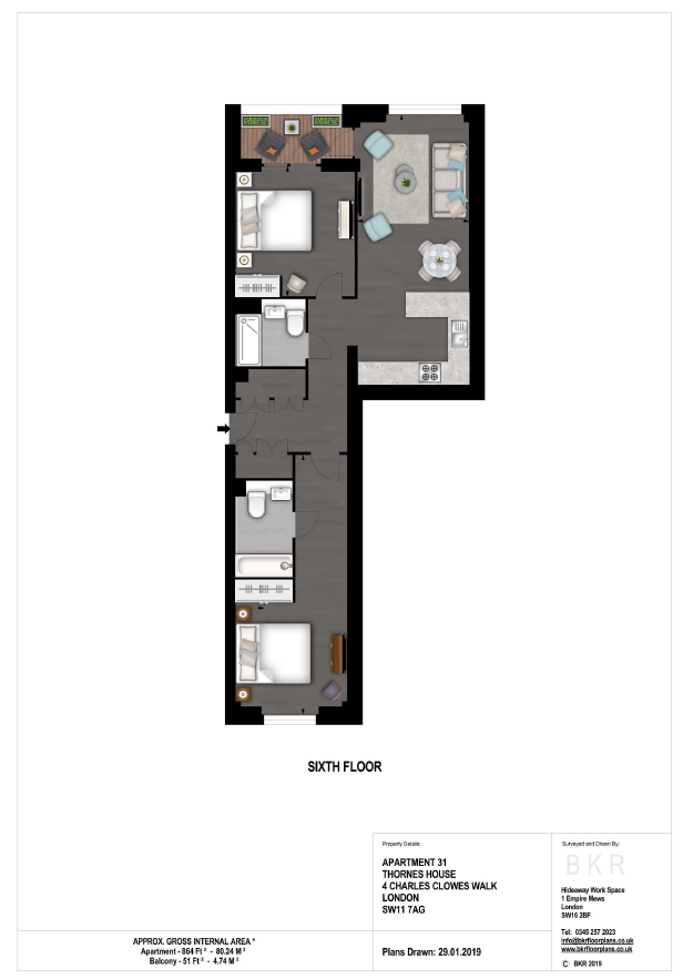 2 Bedrooms Flat to rent in Ponton Road, The Residence, London. SW11