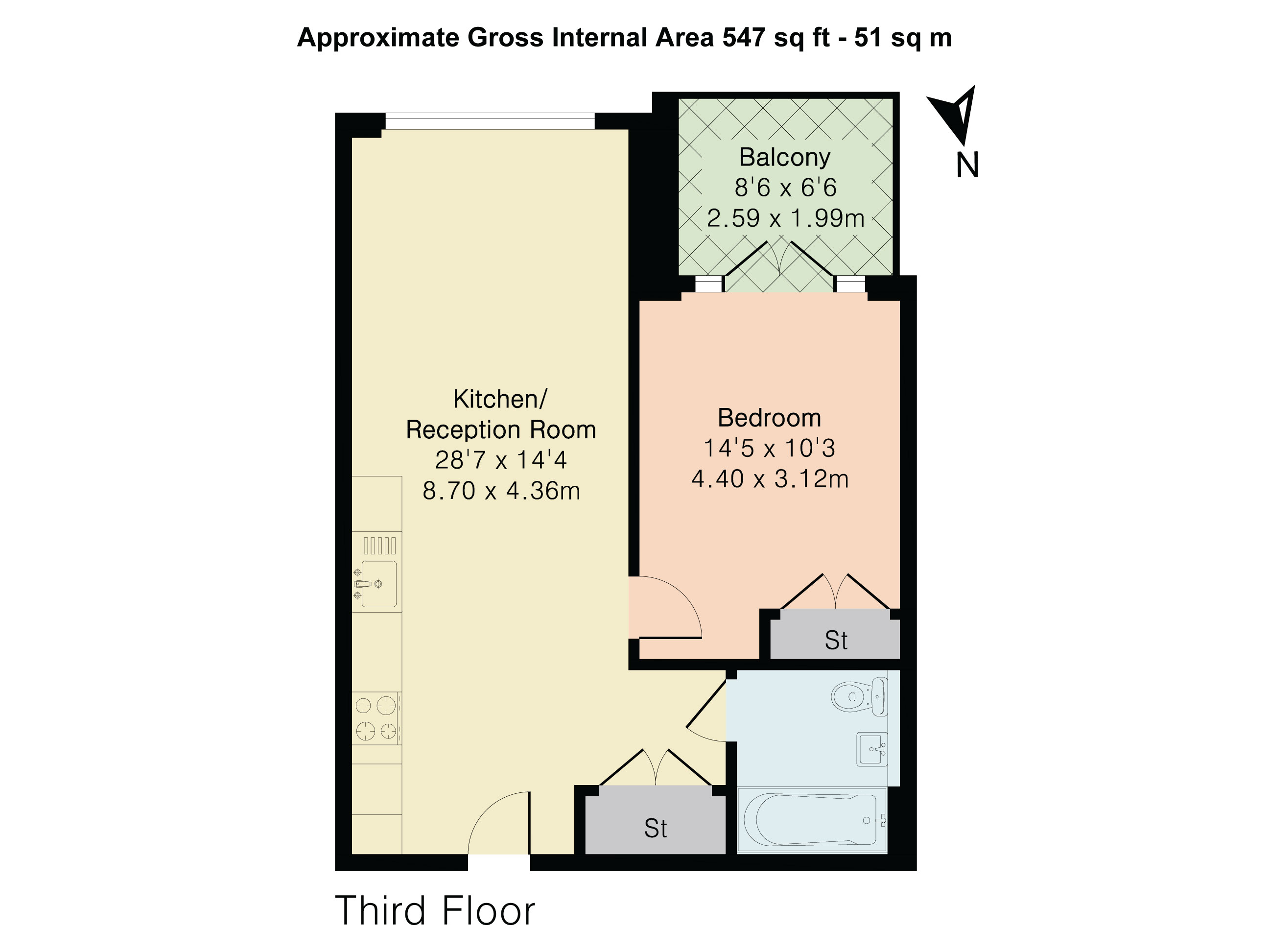304, Empress Apartments, 13, Stanton Walk, London floorplan