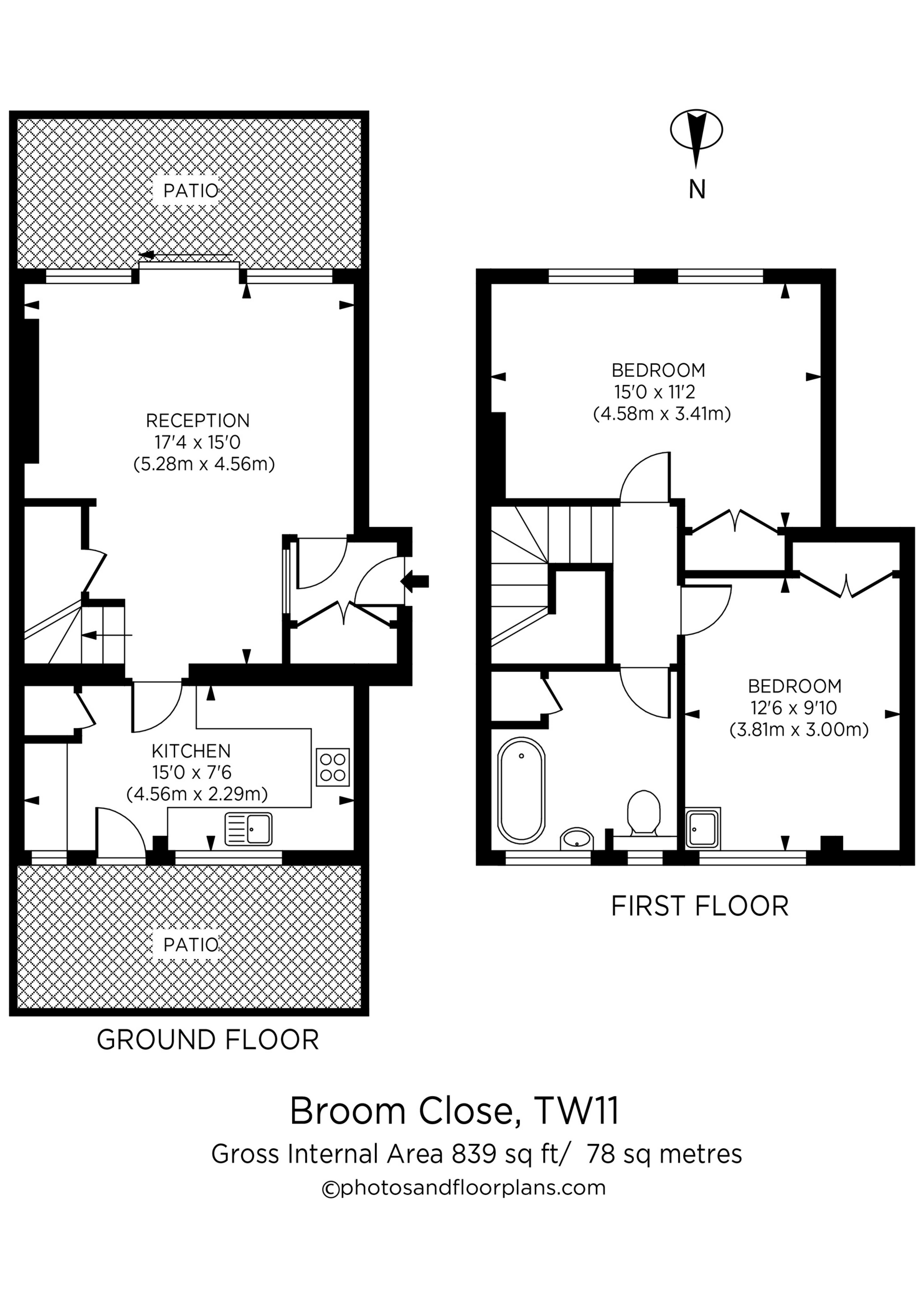 17, Broom Close, Teddington floorplan