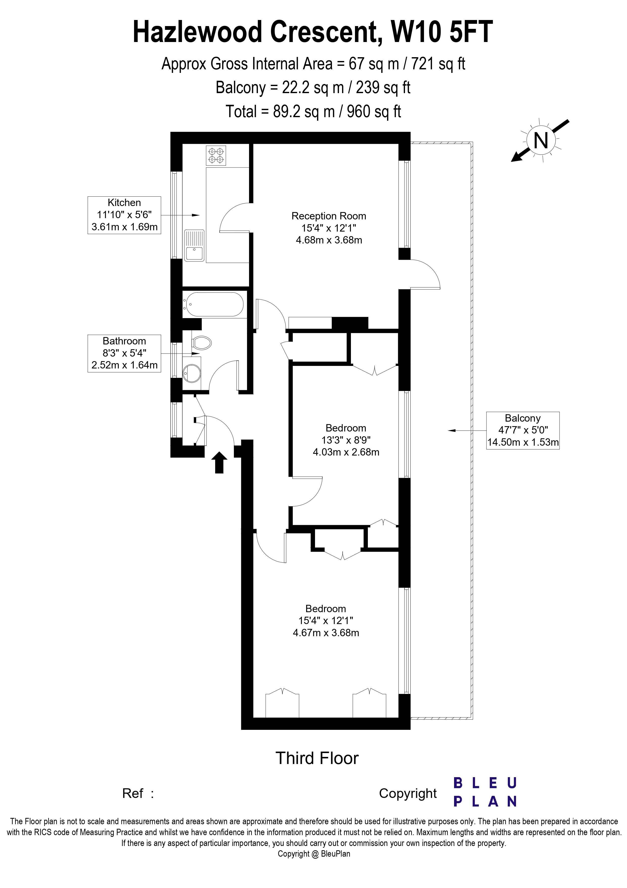 528 Holmefield House, Hazlewood Crescent, London floorplan