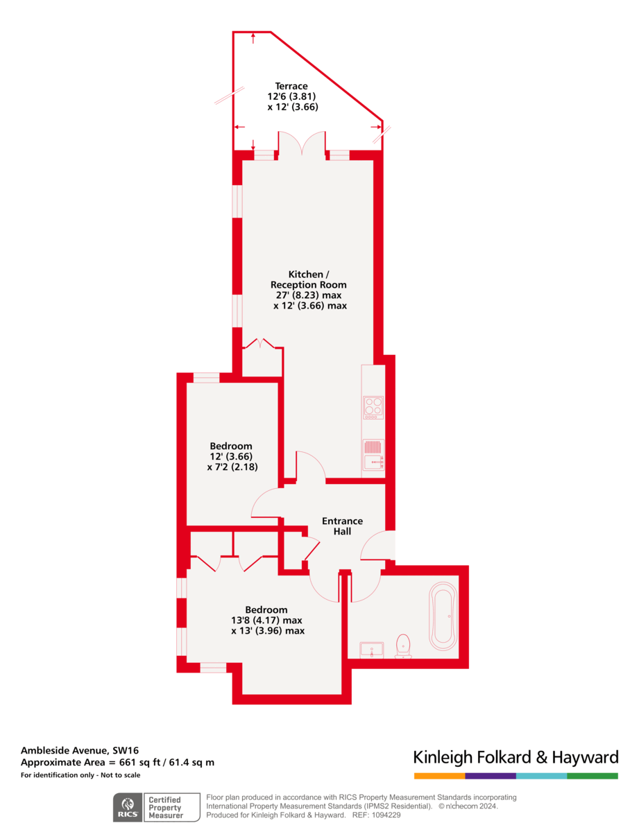Flat 1, 32, Ambleside Avenue, London floorplan