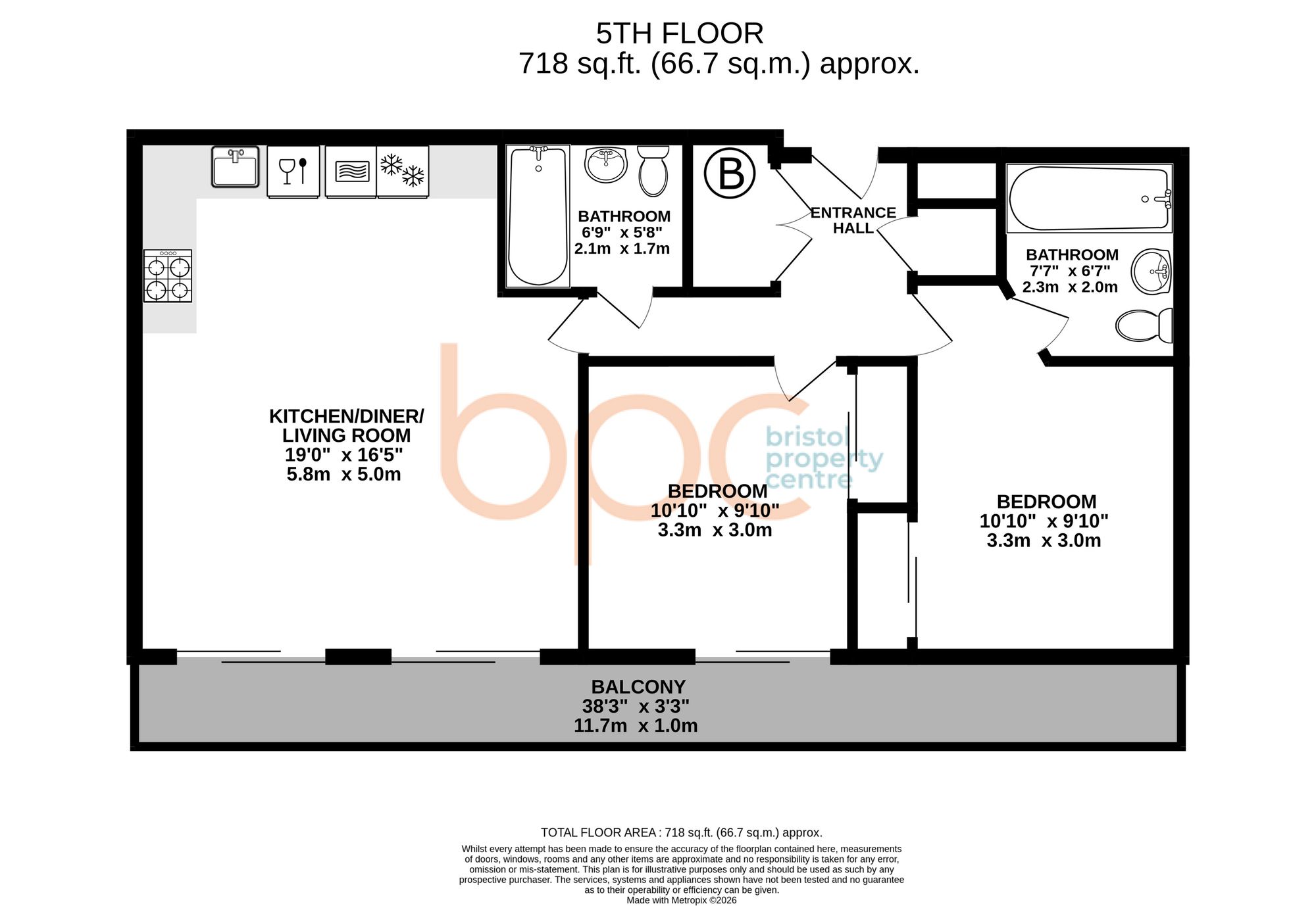 Apt 504, Number One Bristol Lewins Mead, Bristol floorplan