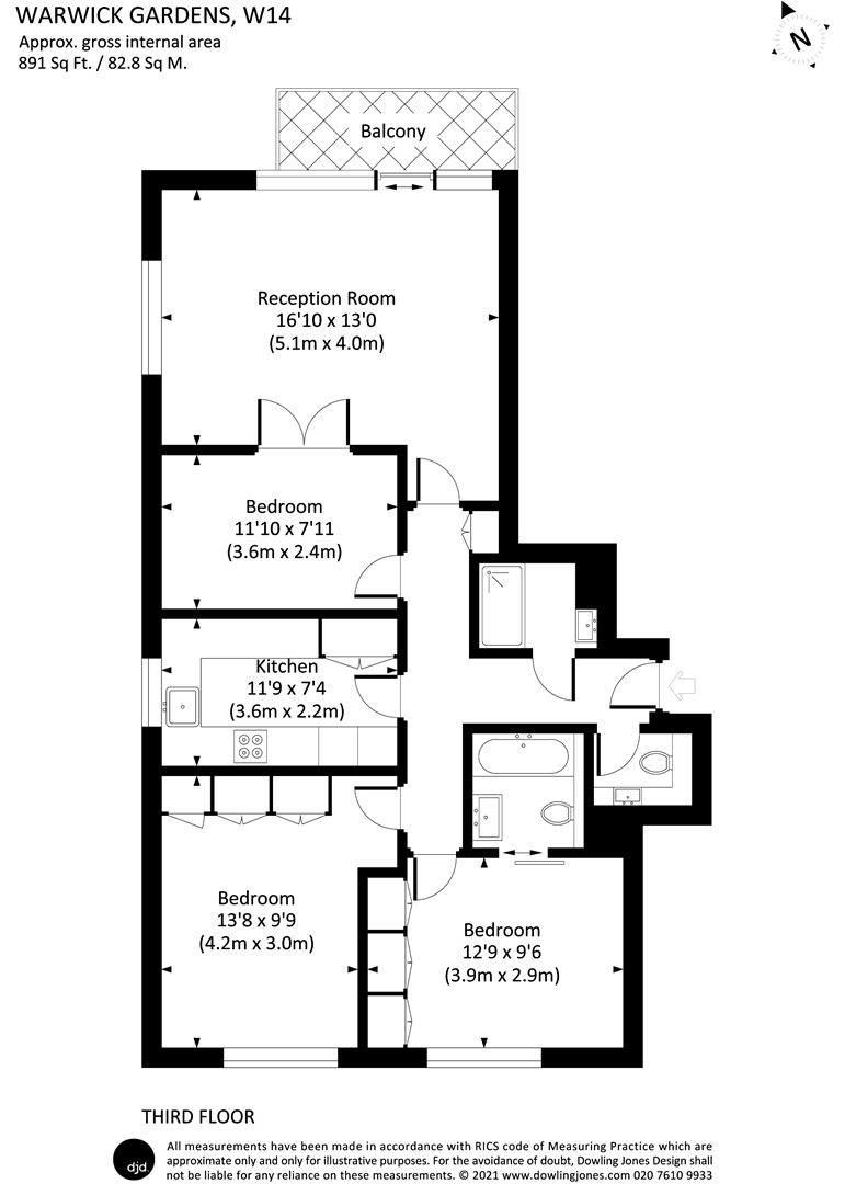 Durrels House, Kensington floorplan
