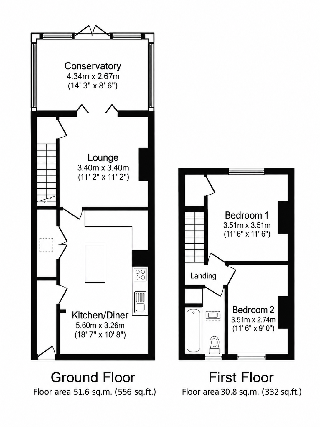 3, Allison Gardens, Consett floorplan