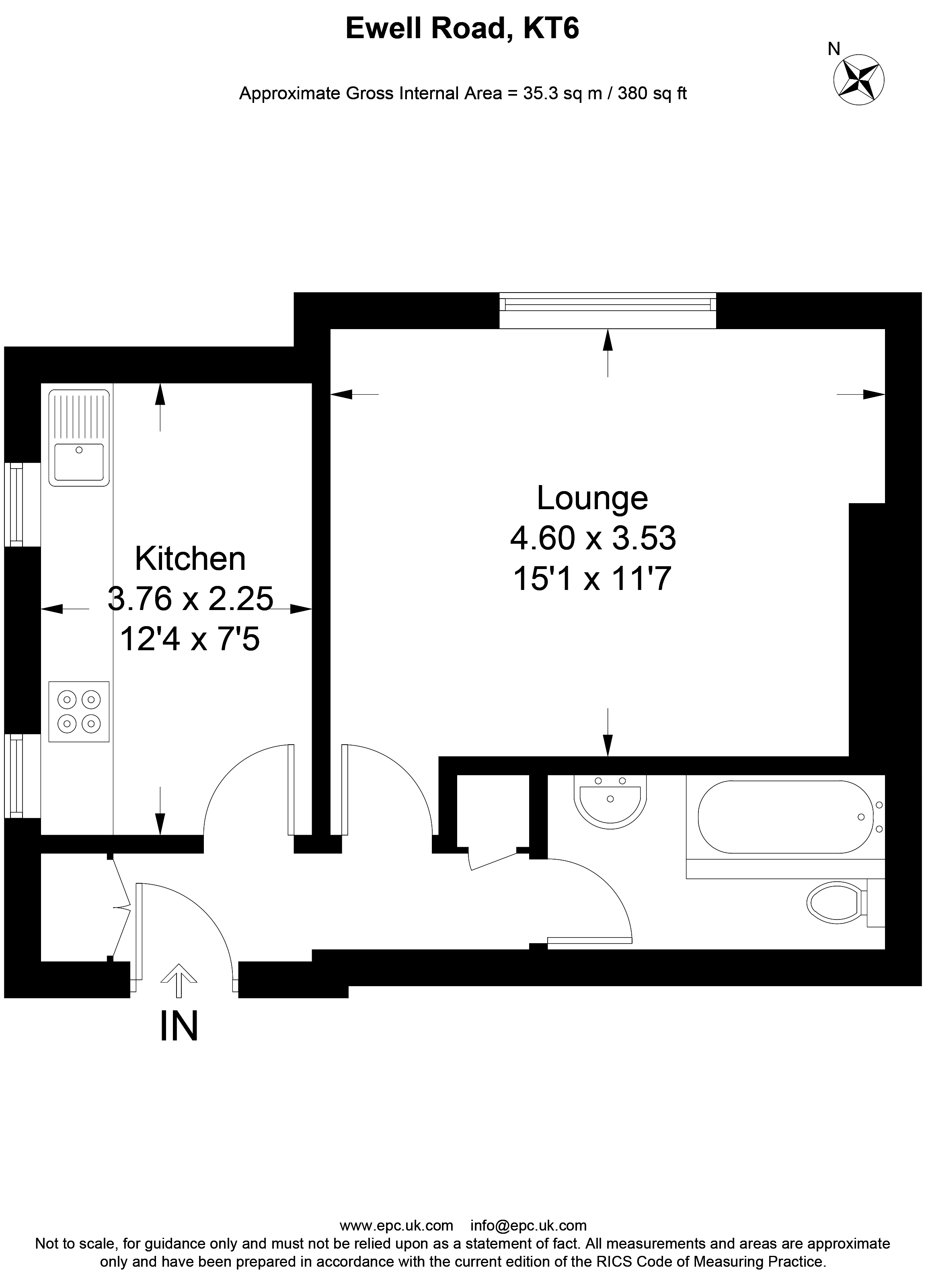 82a, Ewell Road, Surbiton floorplan