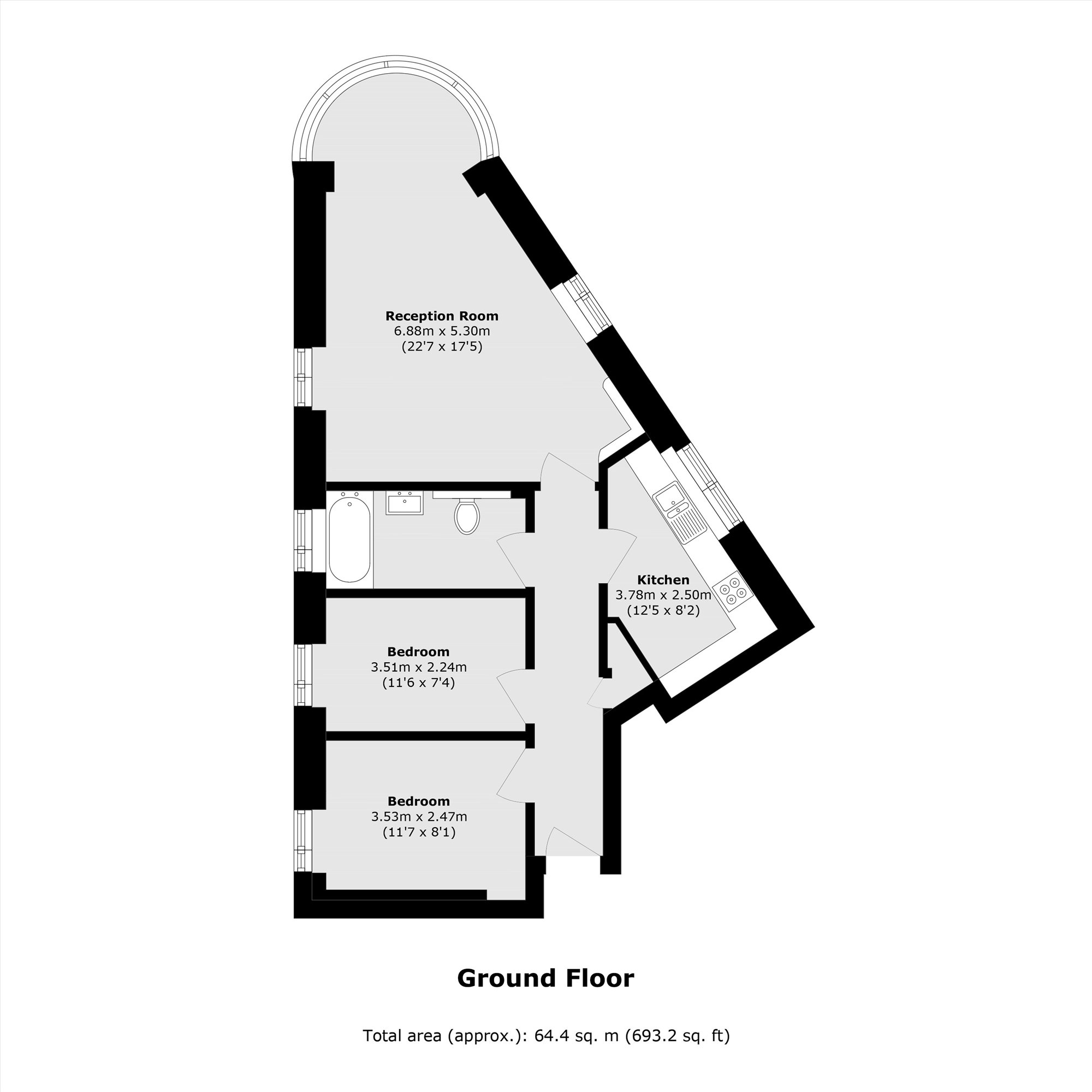 Flat 1, Greycoat House, 27, Greycoat Street, London floorplan