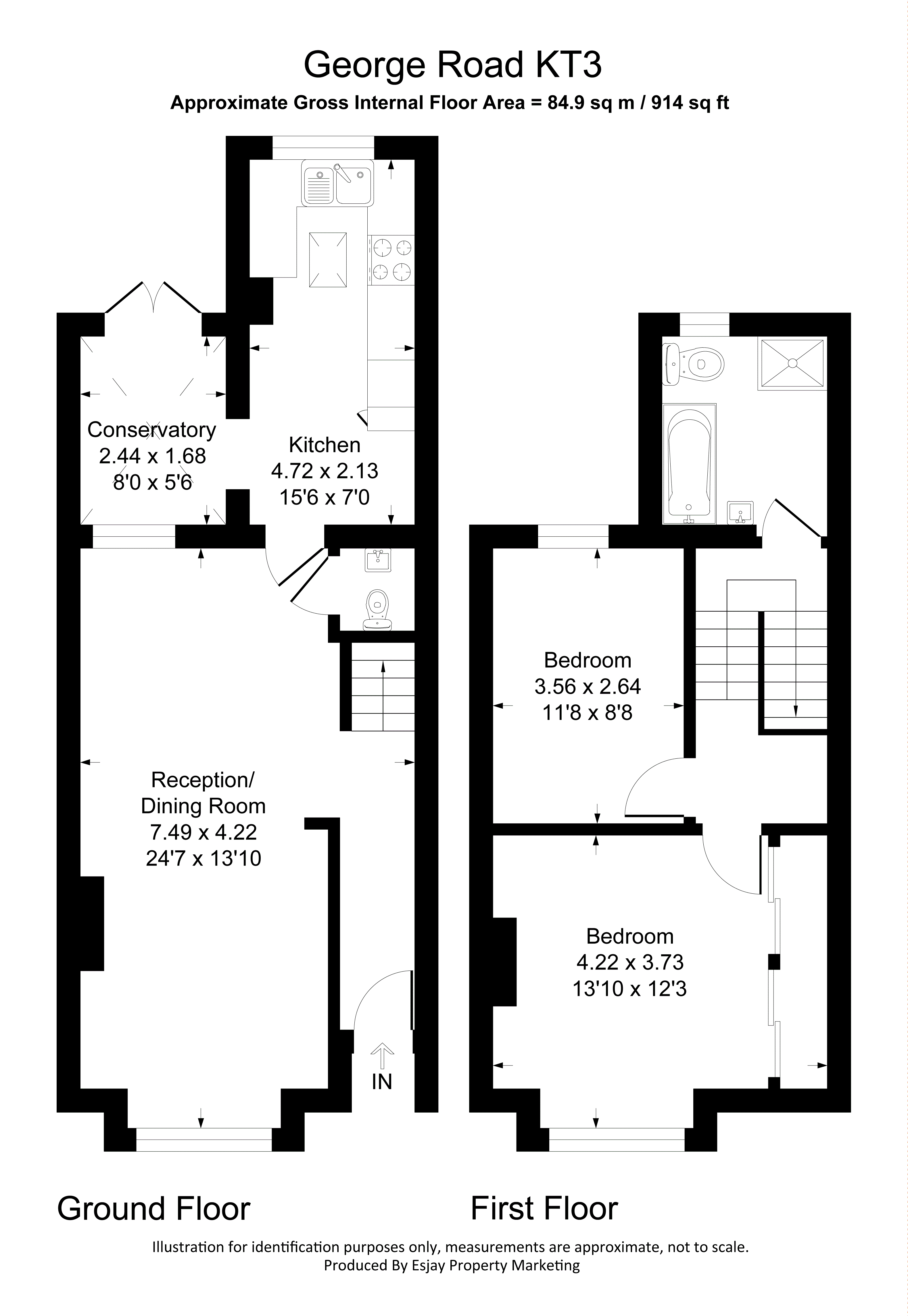 46, George Road, New Malden floorplan