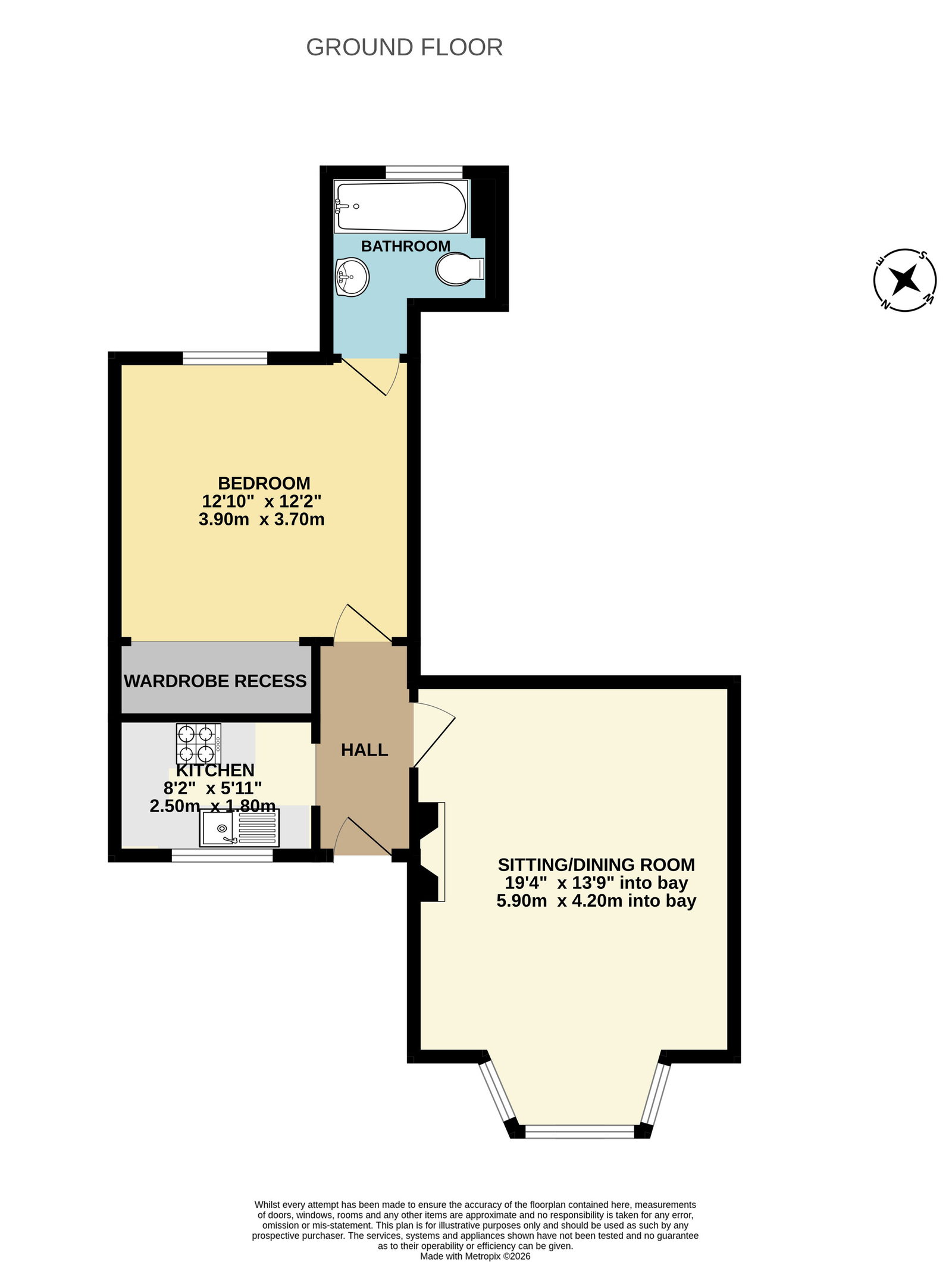3,Flat 1, Dagmar Road, Exmouth floorplan