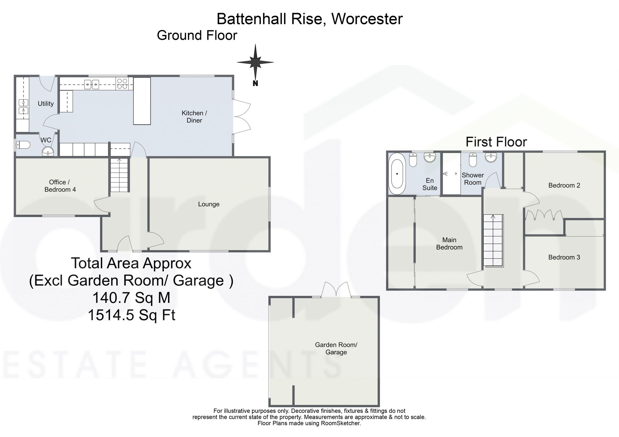 3 Battenhall Rise, Worcester floorplan