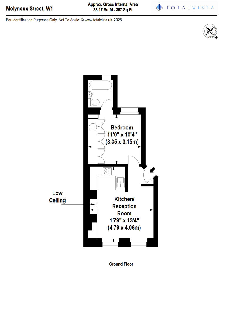 Flat 4, 19, Molyneux Street, London floorplan