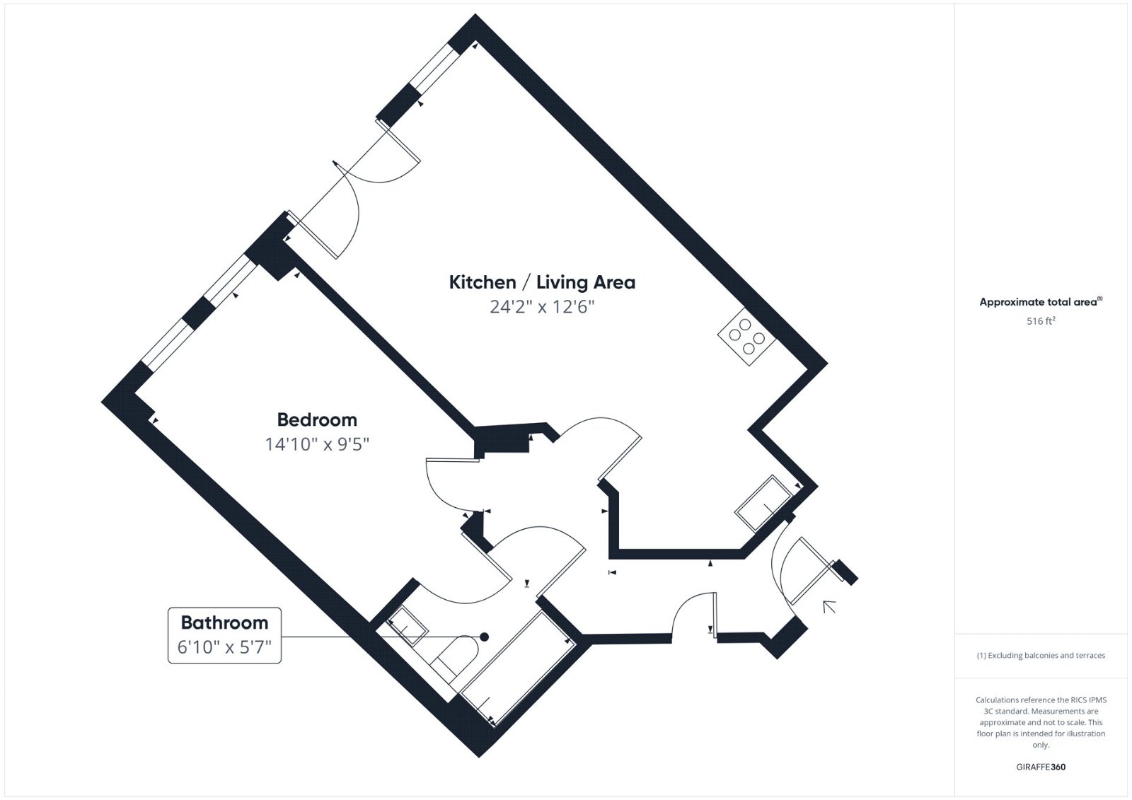 Flat 22, Kestrel Court, 4, Heron Way, Maidenhead floorplan
