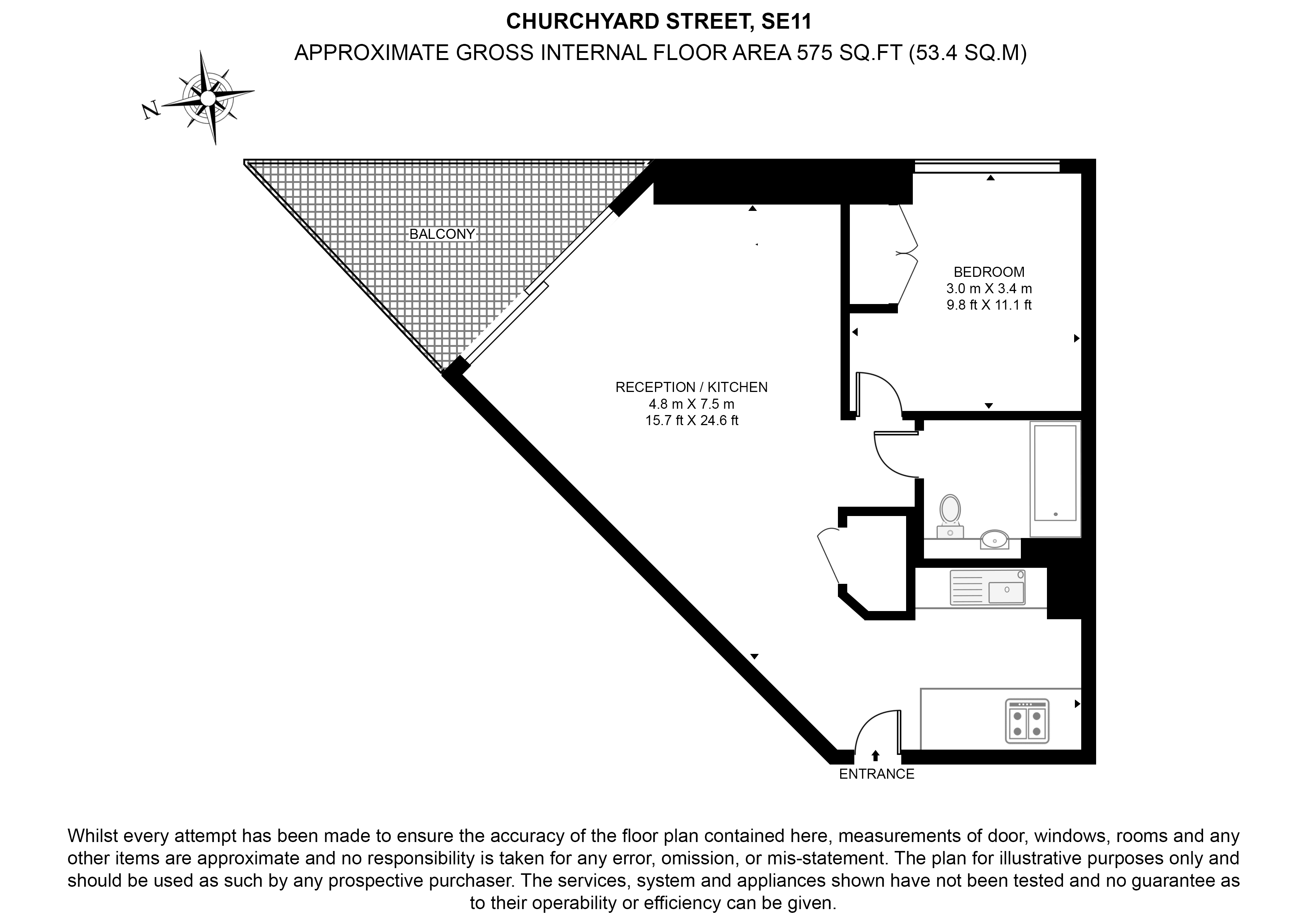Flat 406, 9, Churchyard Row, London floorplan